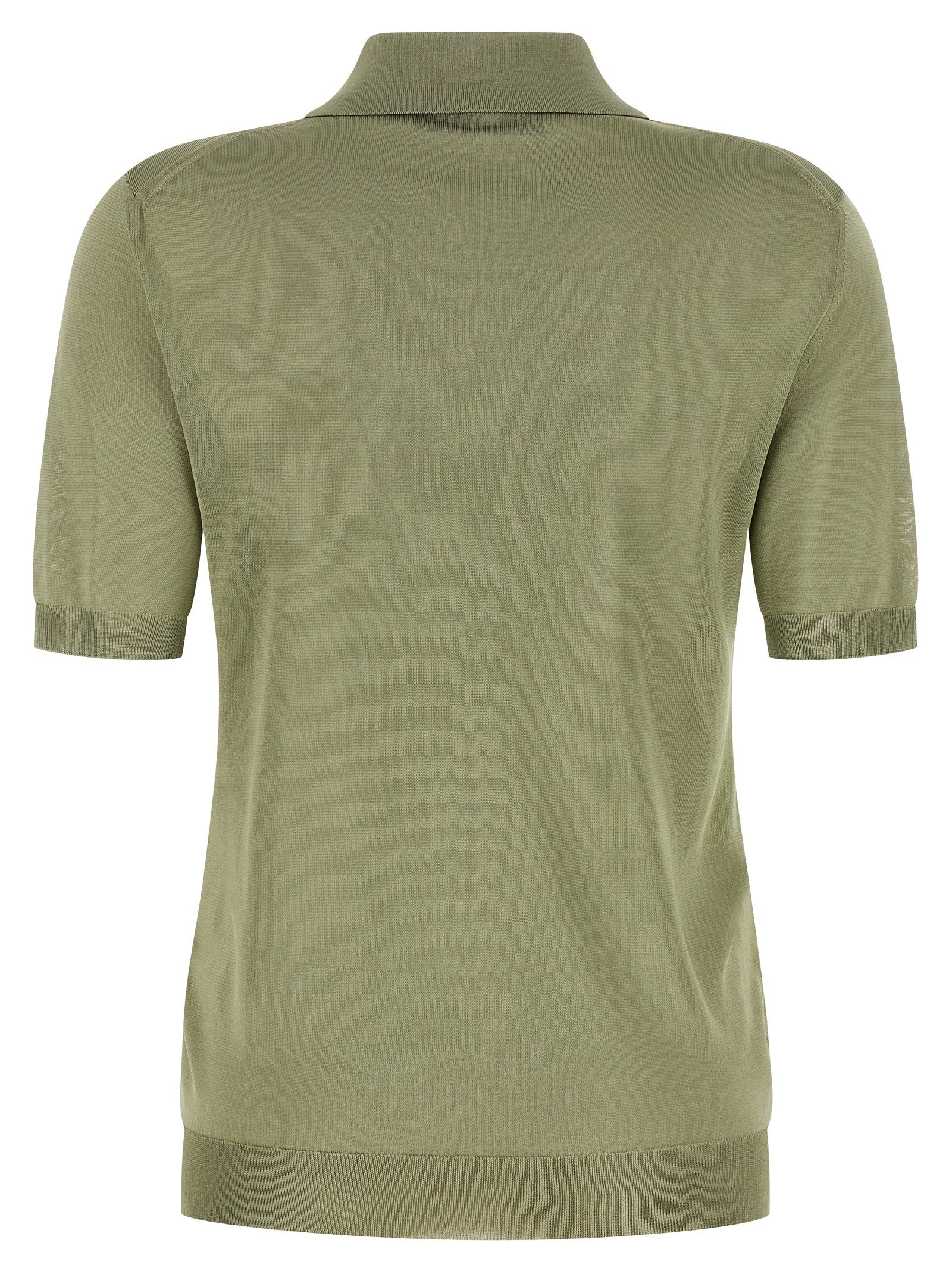 Fendi Contrast Logo Polo Shirt in Green | Made in Italy