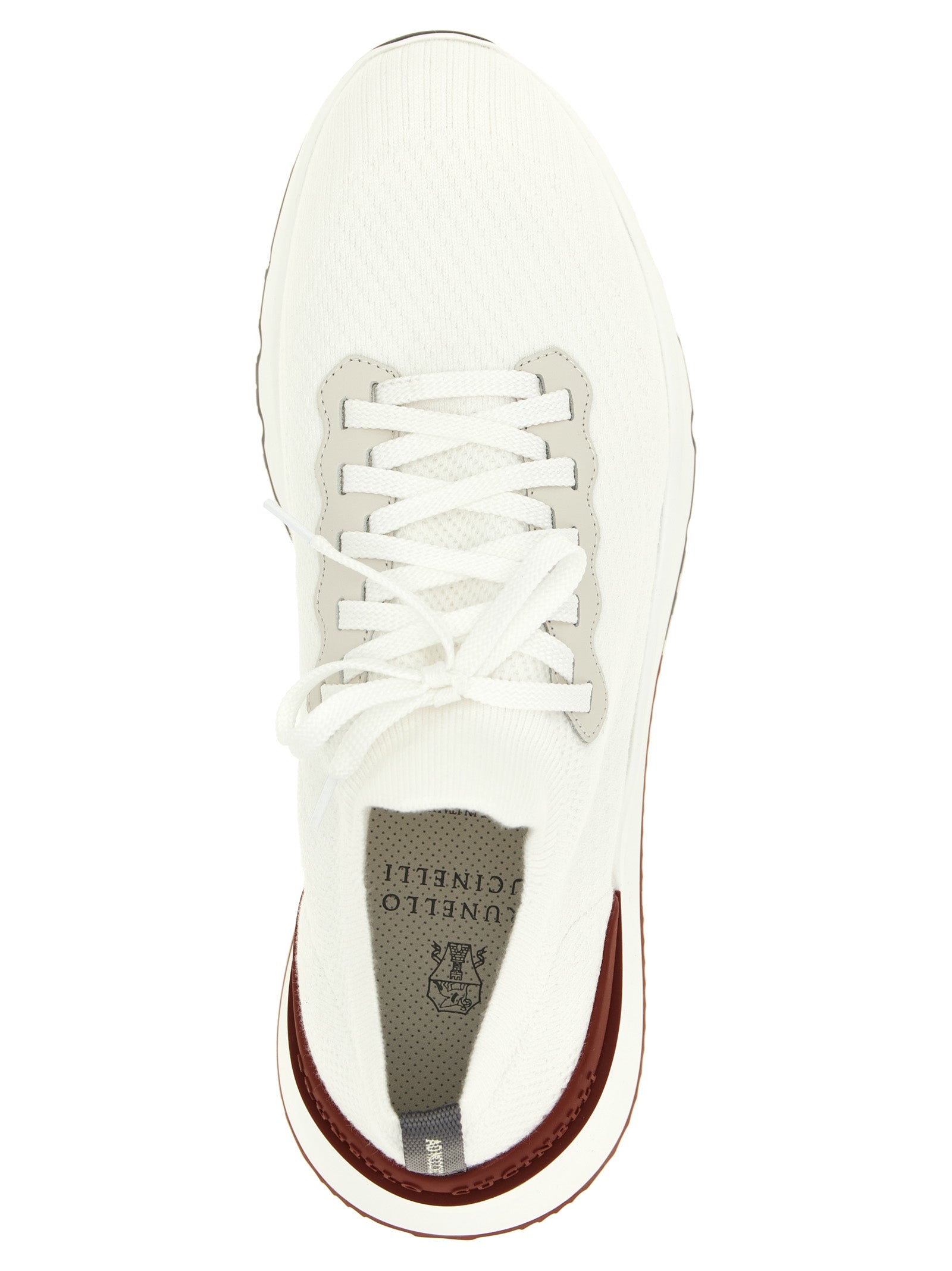White Running Sock” lace-up sneakers by BRUNELLO CUCINELLI