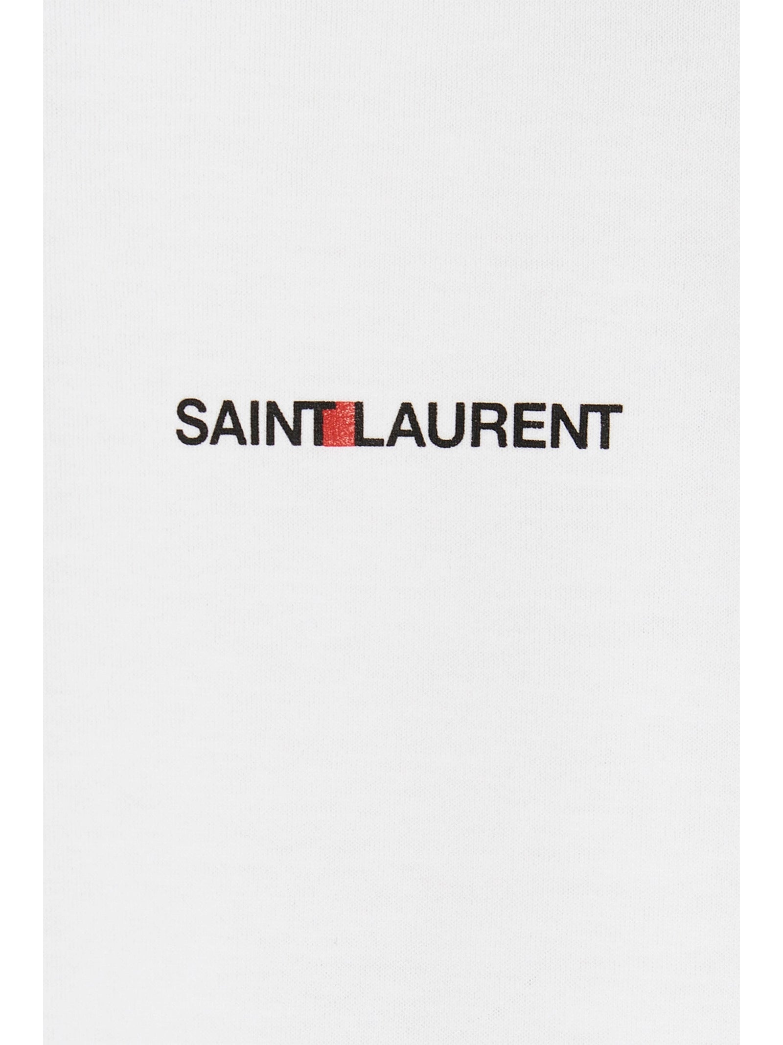 Saint Laurent Rive Gauche Logo Cotton T-Shirt in White