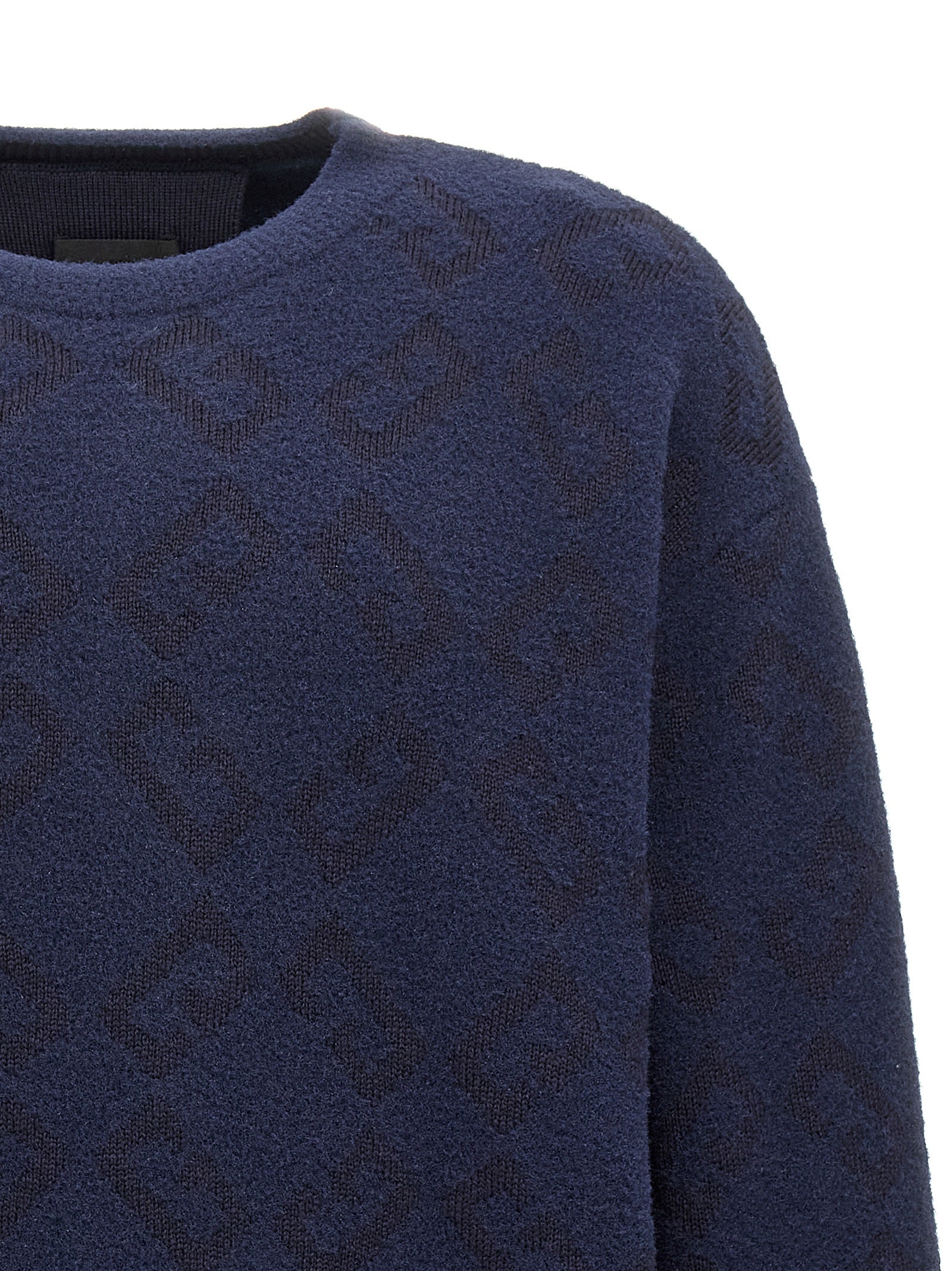 Givenchy Embroidered Logo Wool Blend Sweater in Blue