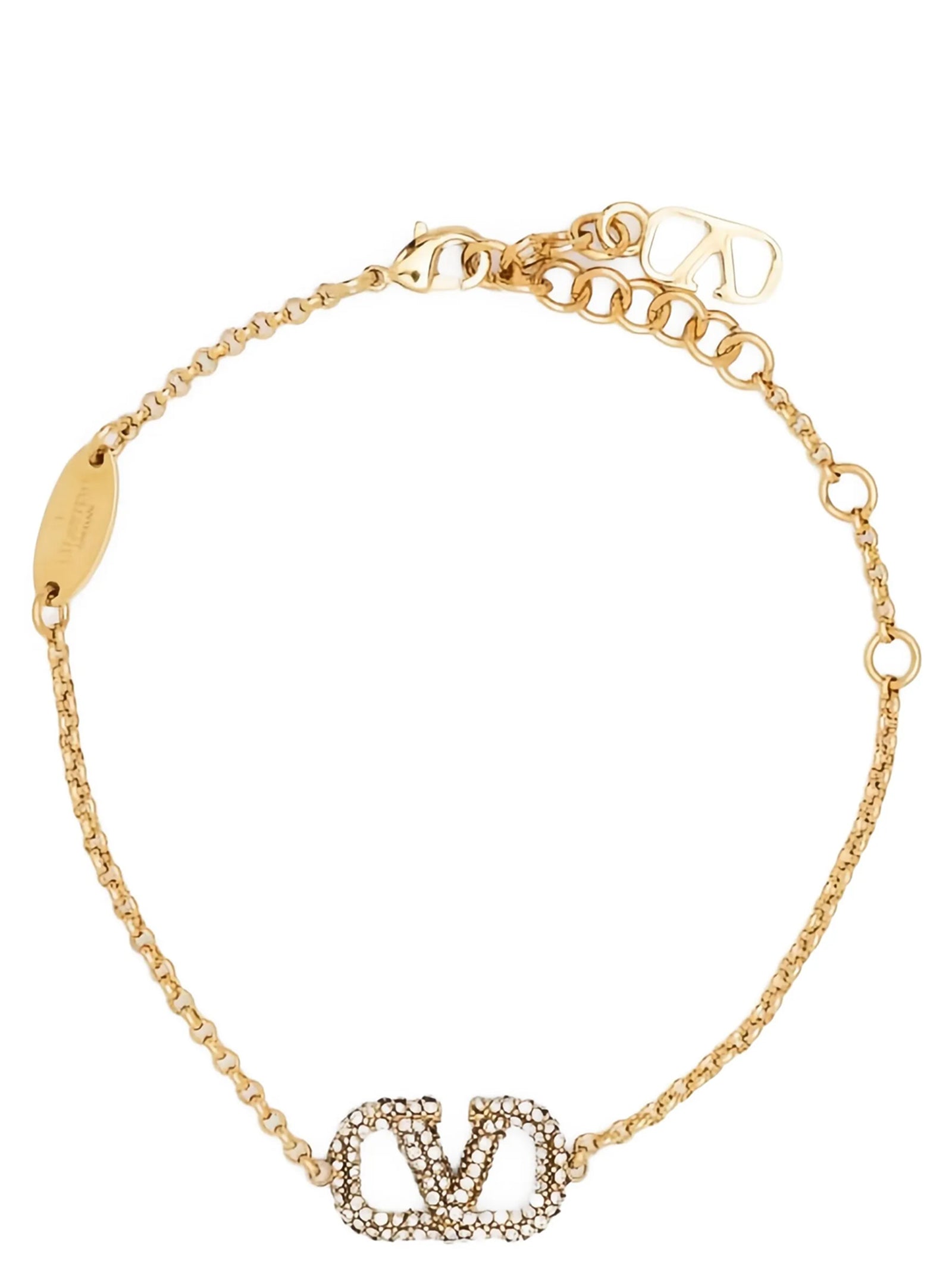 Valentino Garavani VLogo Signature Gold Chain Bracelet with Swarovski® Crystals