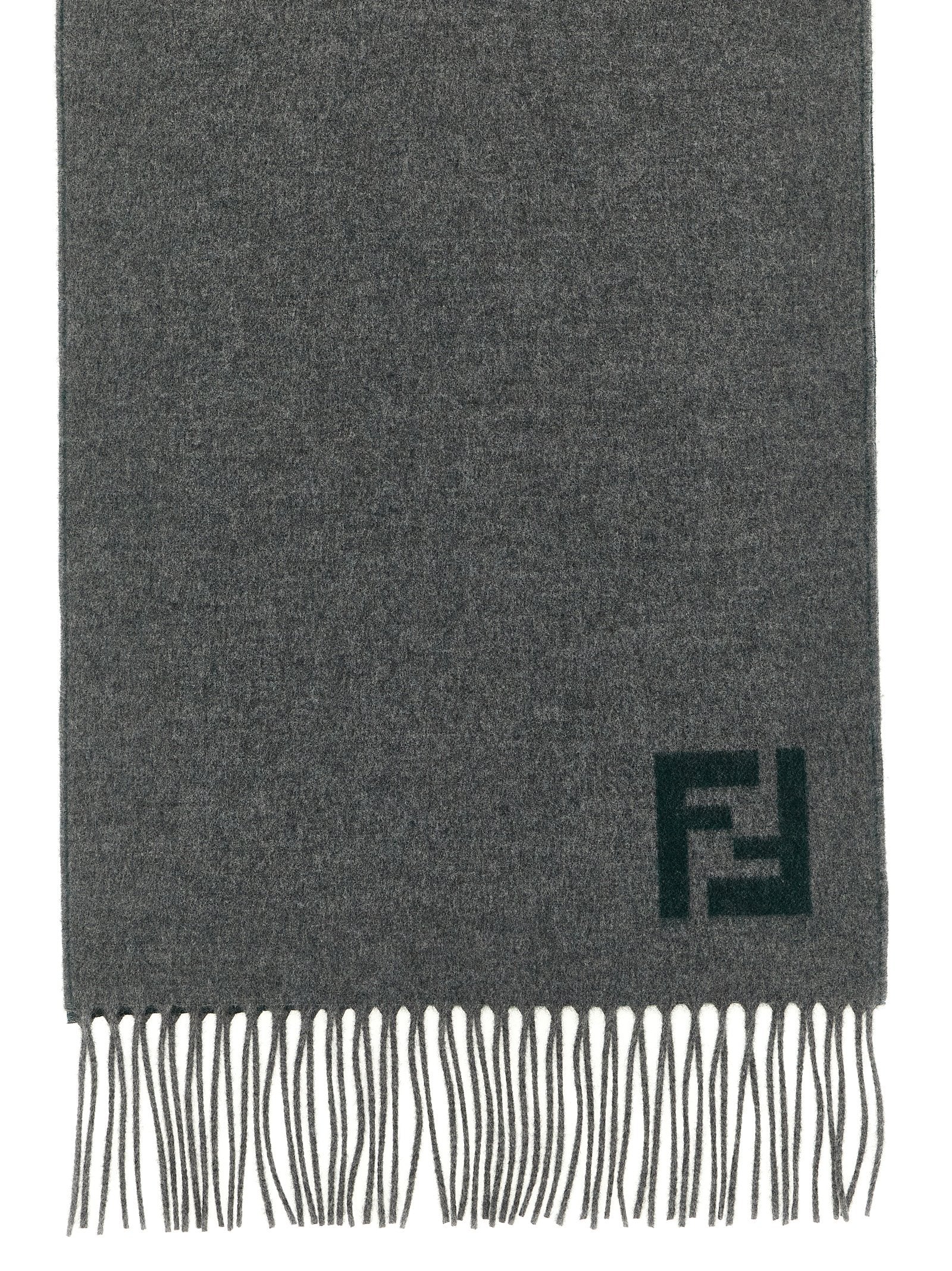 Fendi Multicolor Wool & Cashmere Scarf FF Intarsia