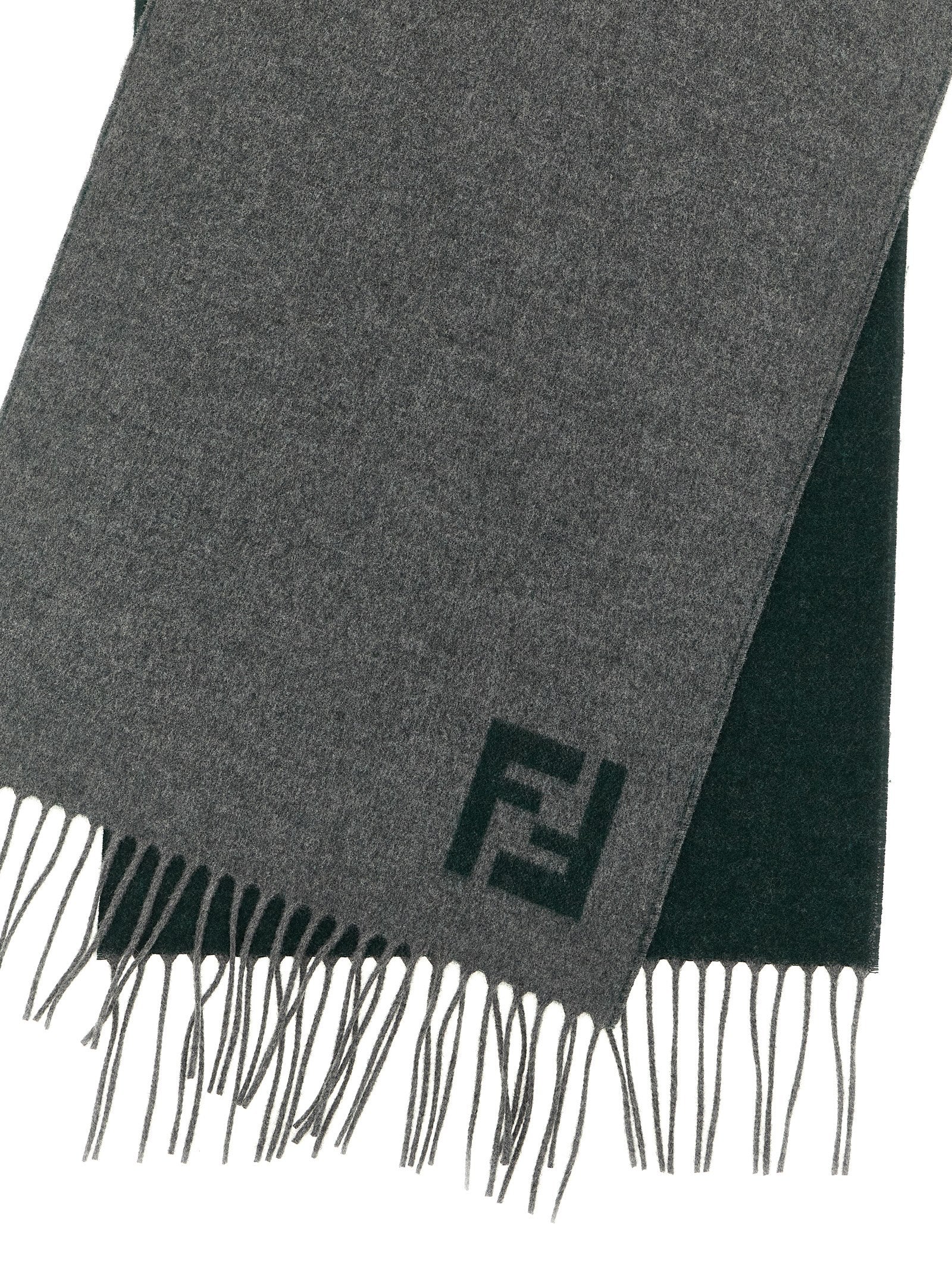 Fendi Multicolor Wool & Cashmere Scarf FF Intarsia