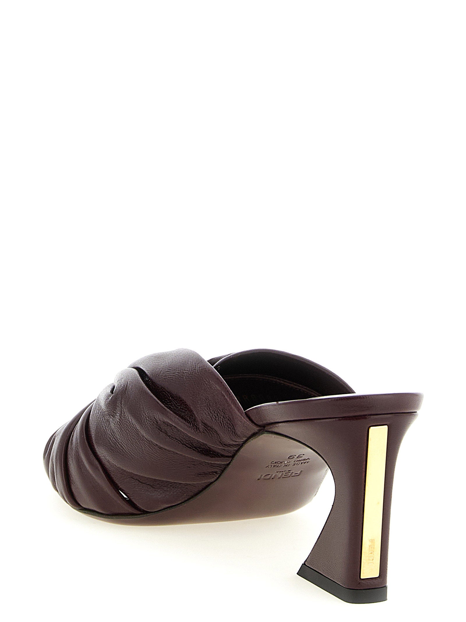 Fendi Arco Platform Sandals — Bordeaux Glossy Nappa Leather | Women