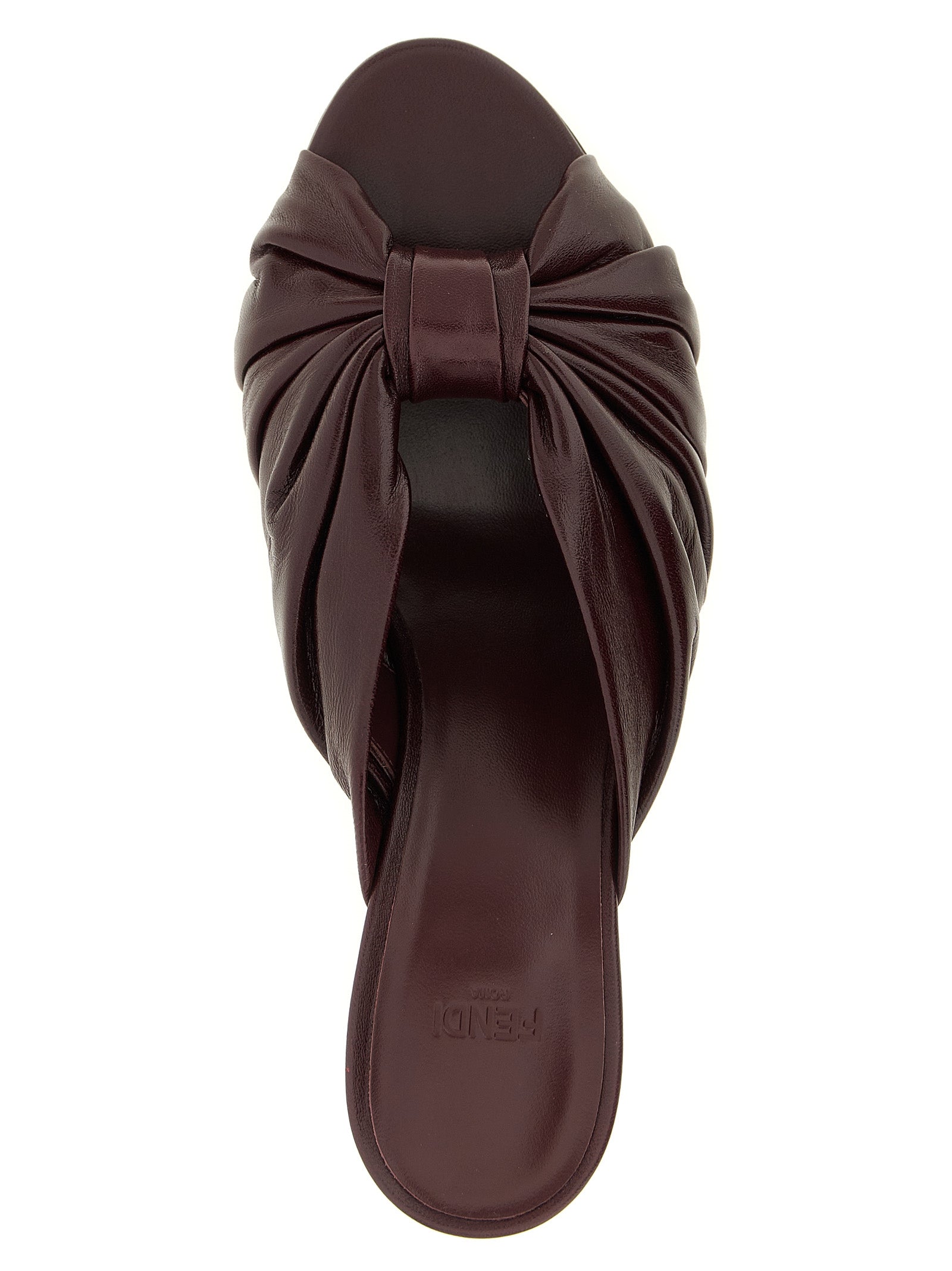 Fendi Arco Platform Sandals — Bordeaux Glossy Nappa Leather | Women
