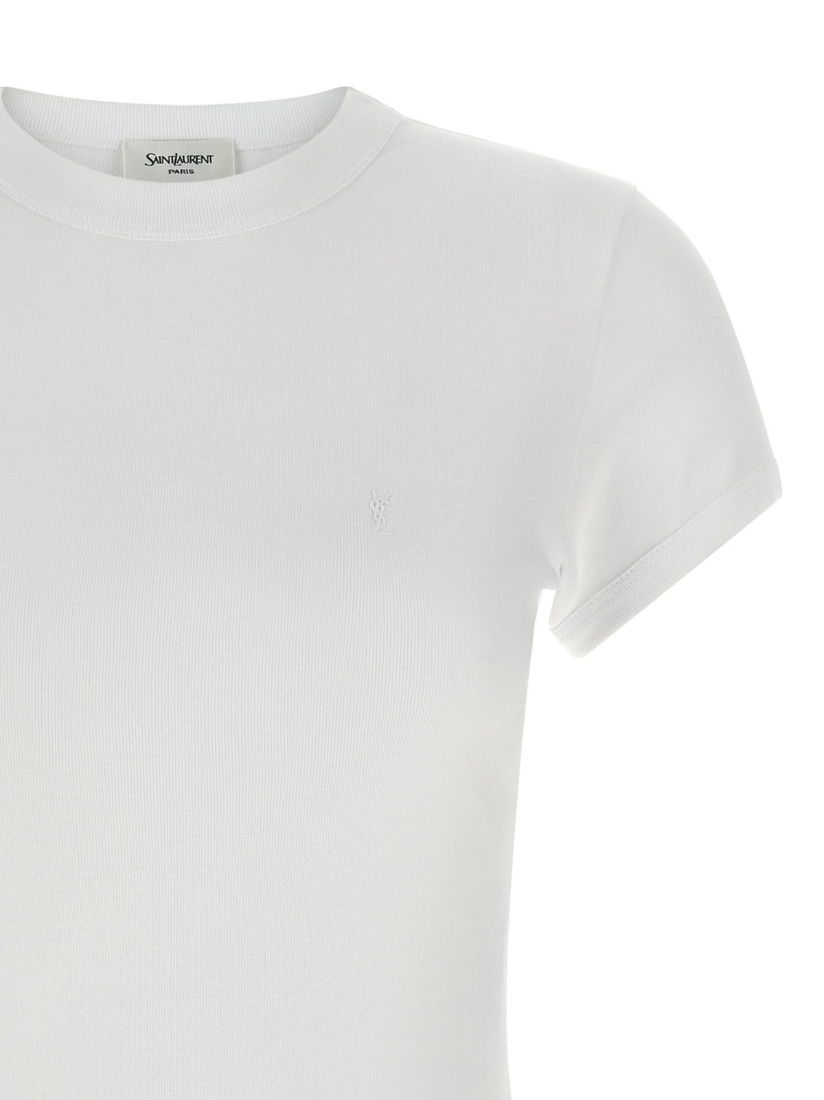 Saint Laurent White Cotton T-Shirt