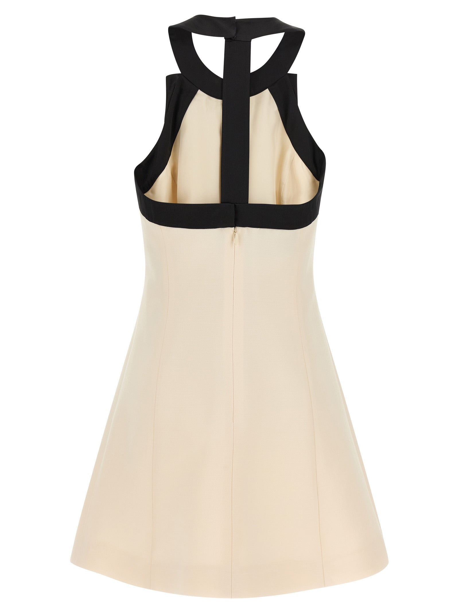 Valentino Garavani White & Black Crêpe Couture Mini Dress with Contrast Bow