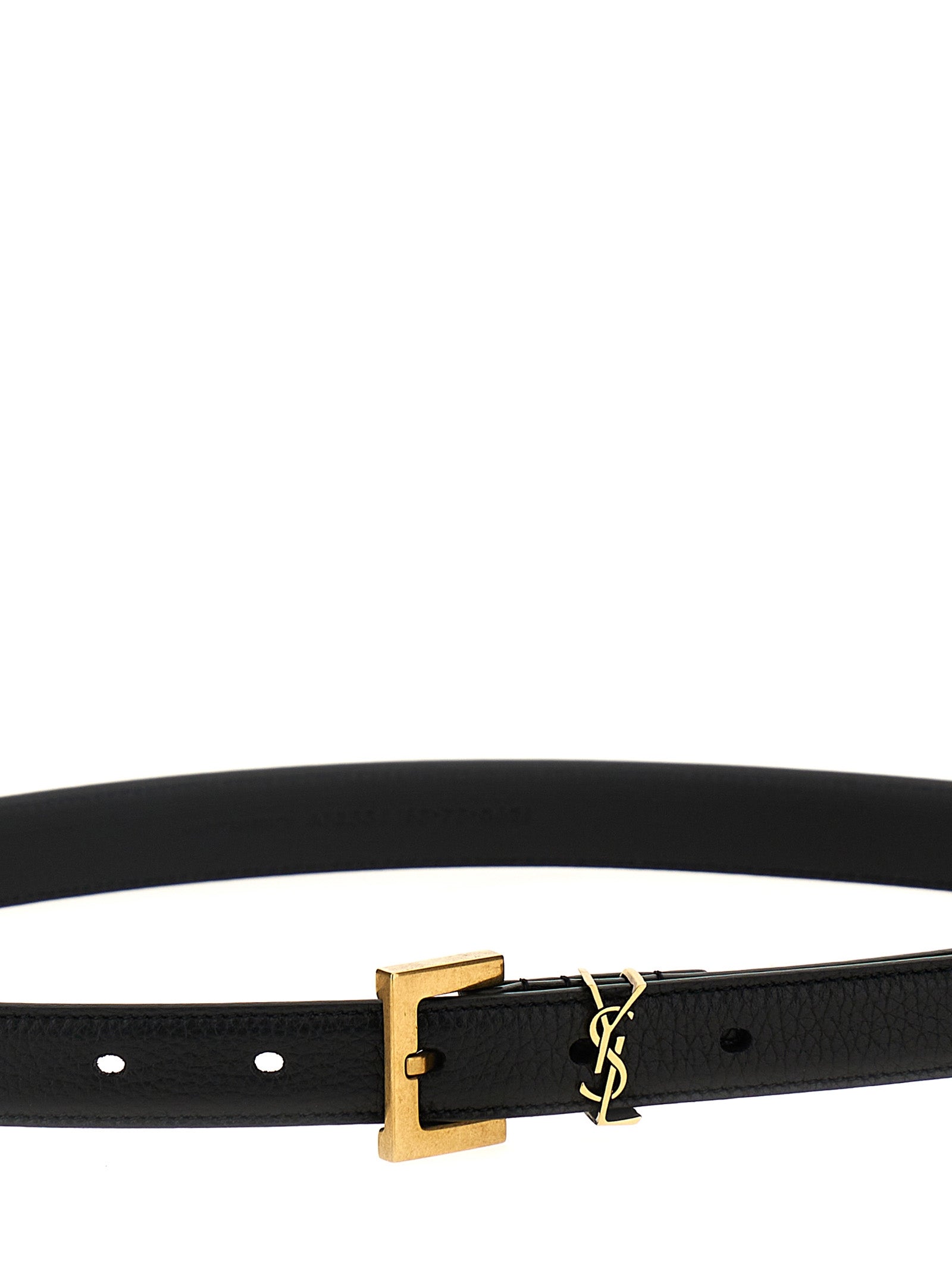 Black Calfskin Regular Belt by Saint Laurent