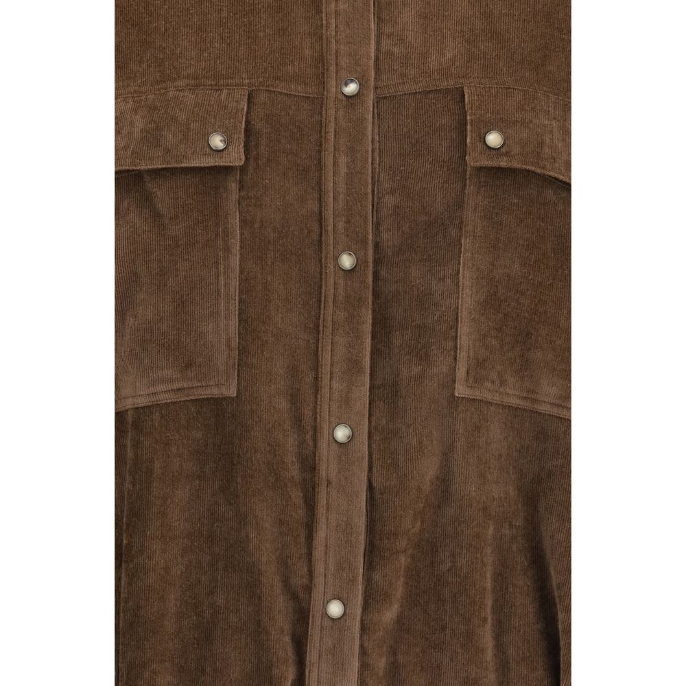 Brunello Cucinelli Brown Corduroy Viscose Shirt AW26