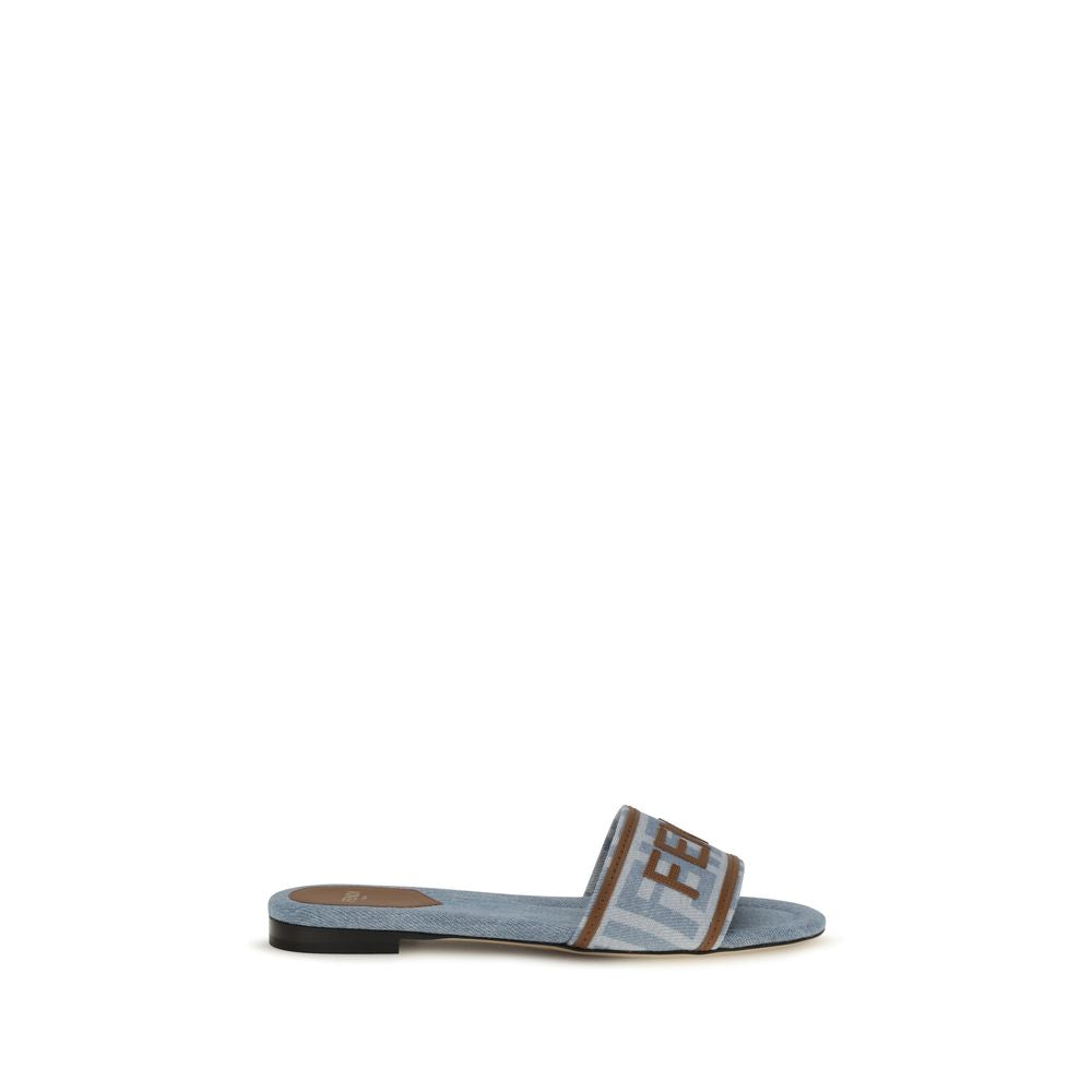 Blue Polyamide Flat Sandals