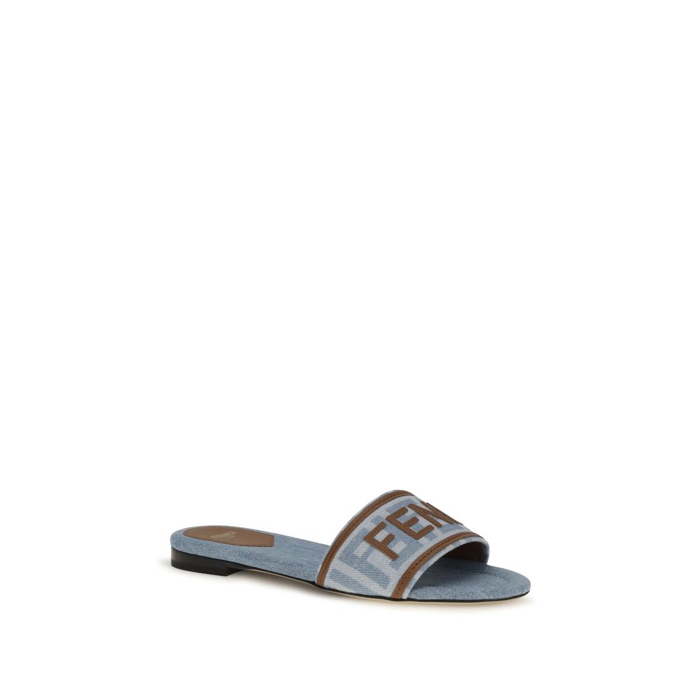 Blue Polyamide Flat Sandals