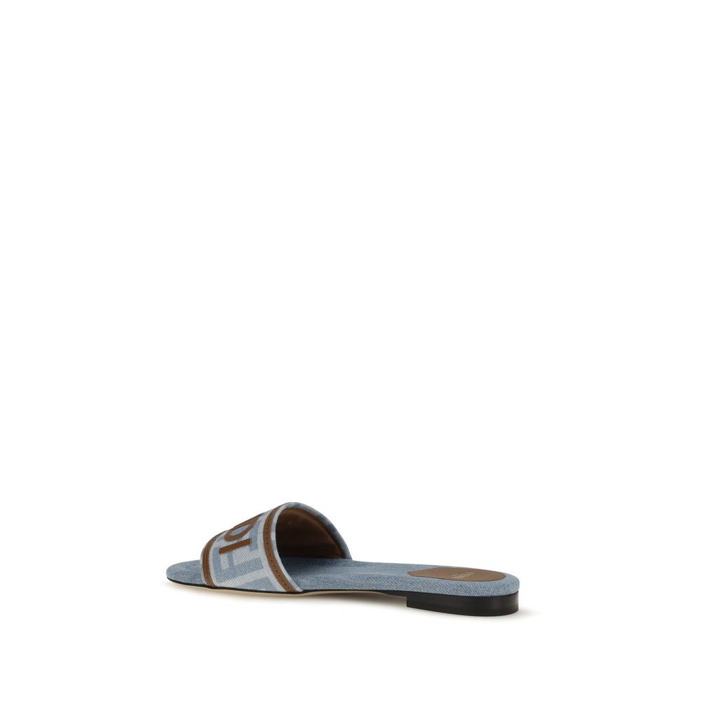 Blue Polyamide Flat Sandals