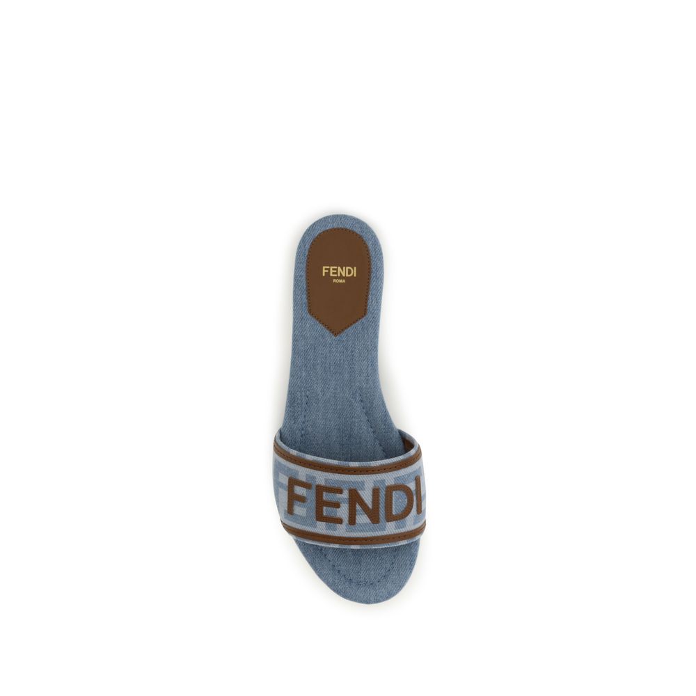 Blue Polyamide Flat Sandals