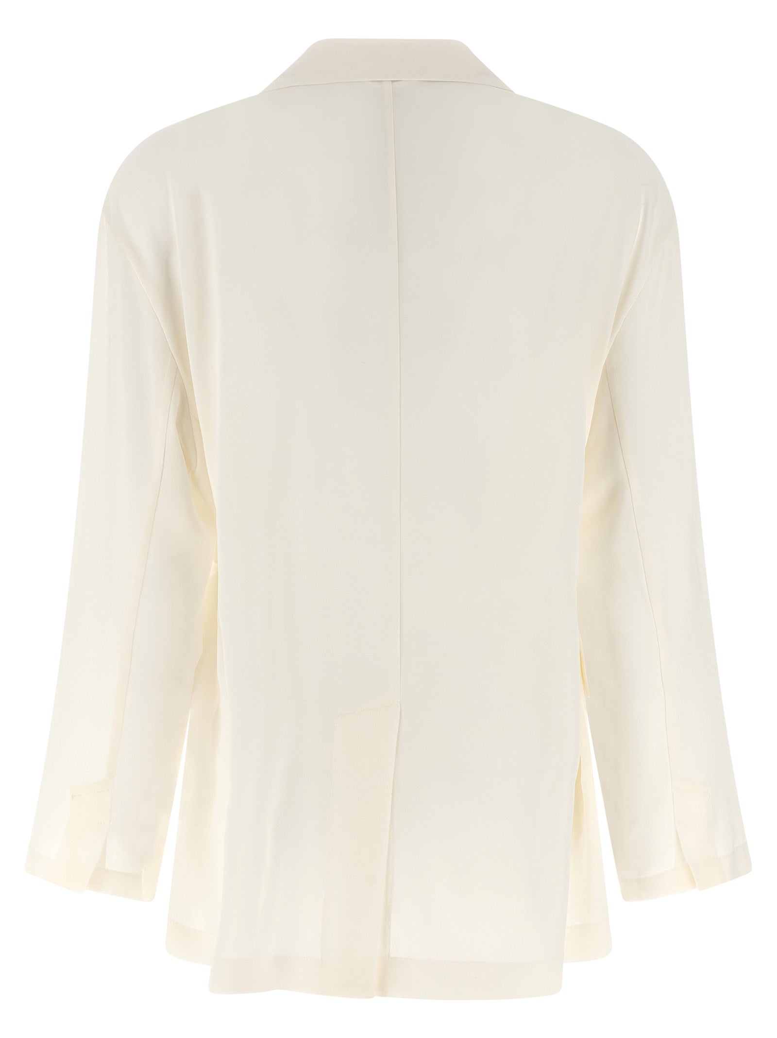 Brunello Cucinelli Beige Pure Silk Crêpe Single-Breasted Blazer