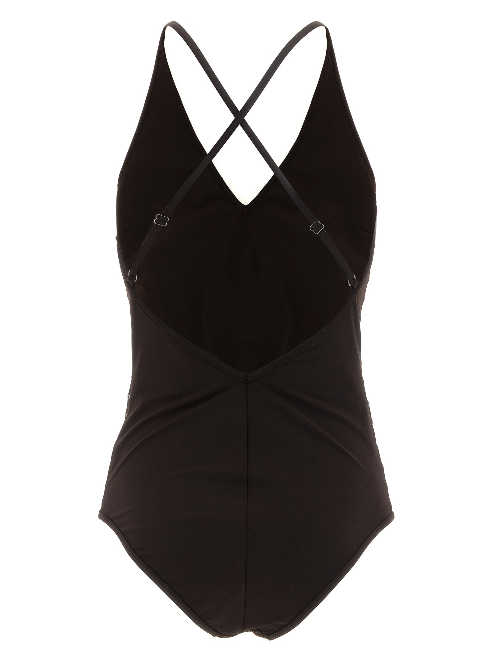 Brown Polyamide One-Piece Swimsuit