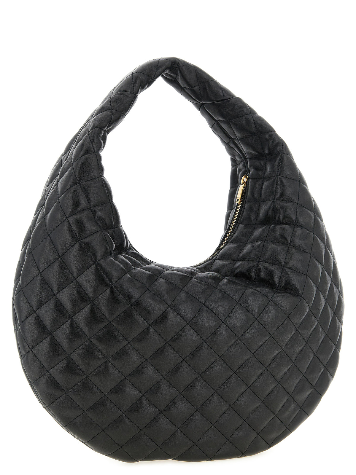 Saint Laurent Hobo Icare Quilted Lamb Leather Shoulder Bag in Black