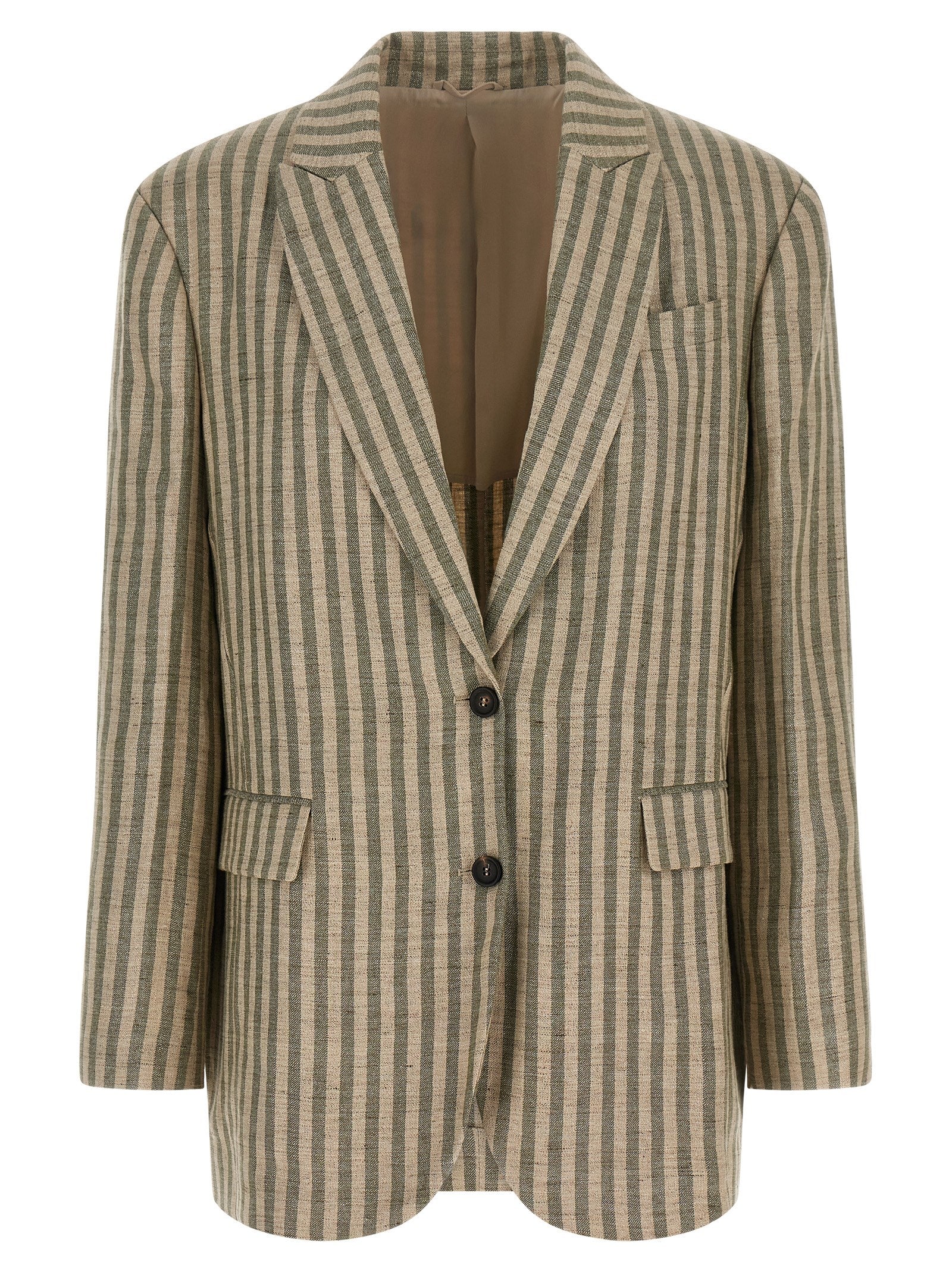 Bicolor Linen Blazer