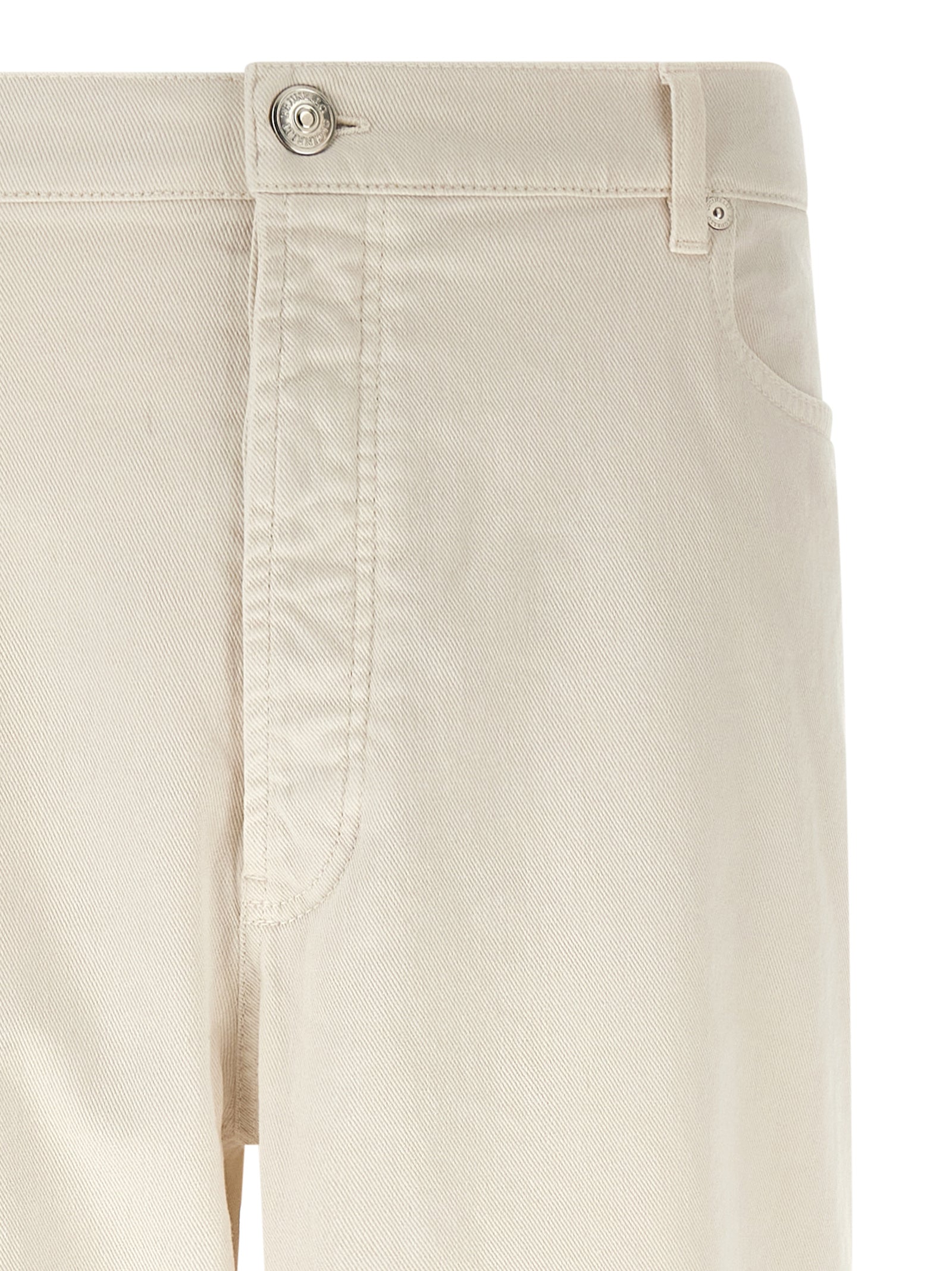 White Cotton Relaxed Fit Jeans