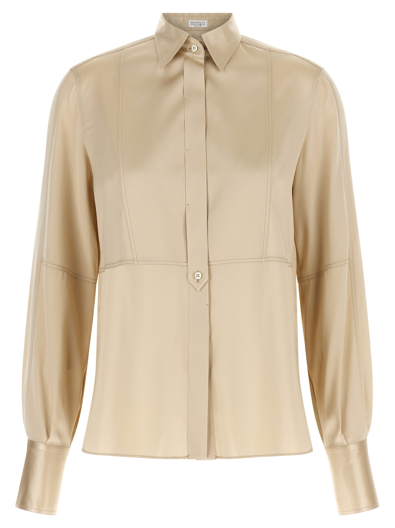 Beige Silk Blouse by Brunello Cucinelli