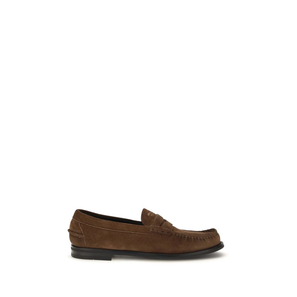 Brown Suede Loafers by Prada