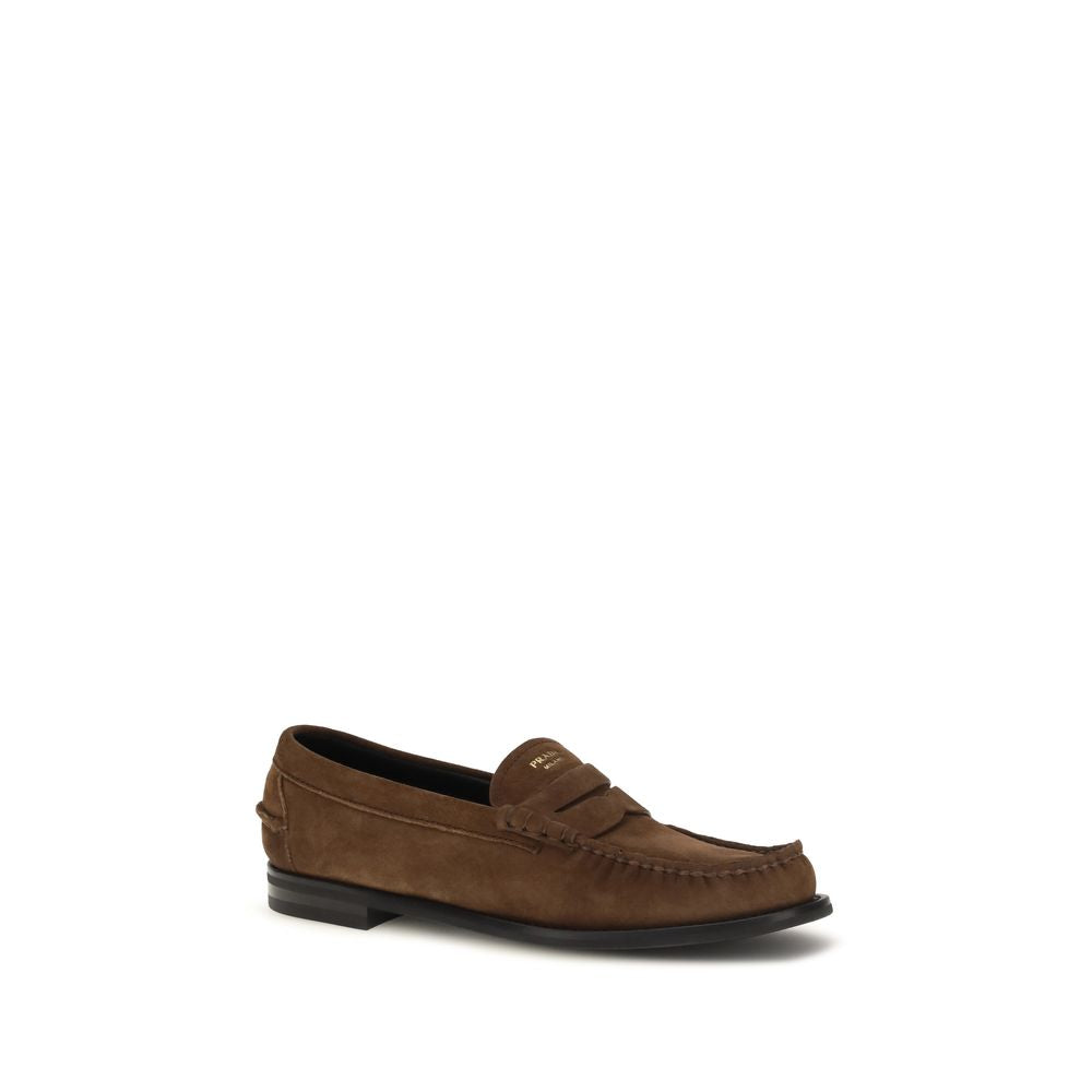 Brown Suede Loafers by Prada