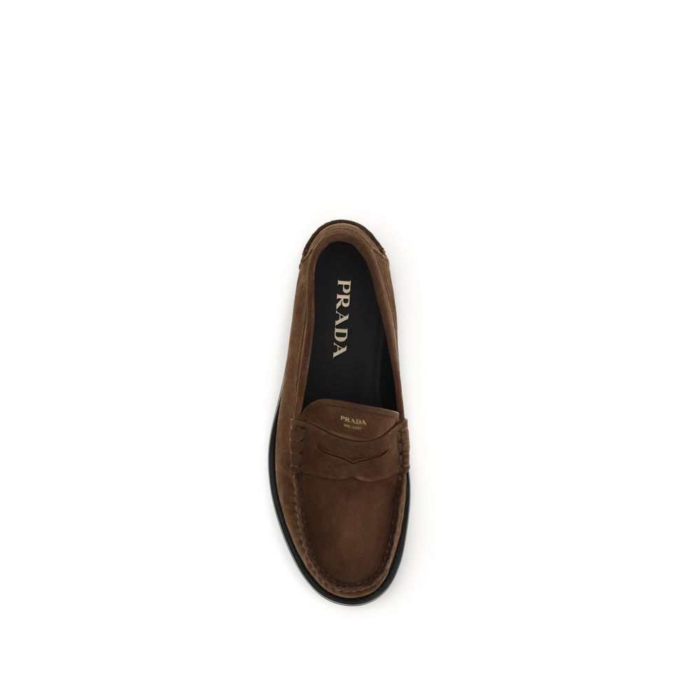 Brown Suede Loafers by Prada