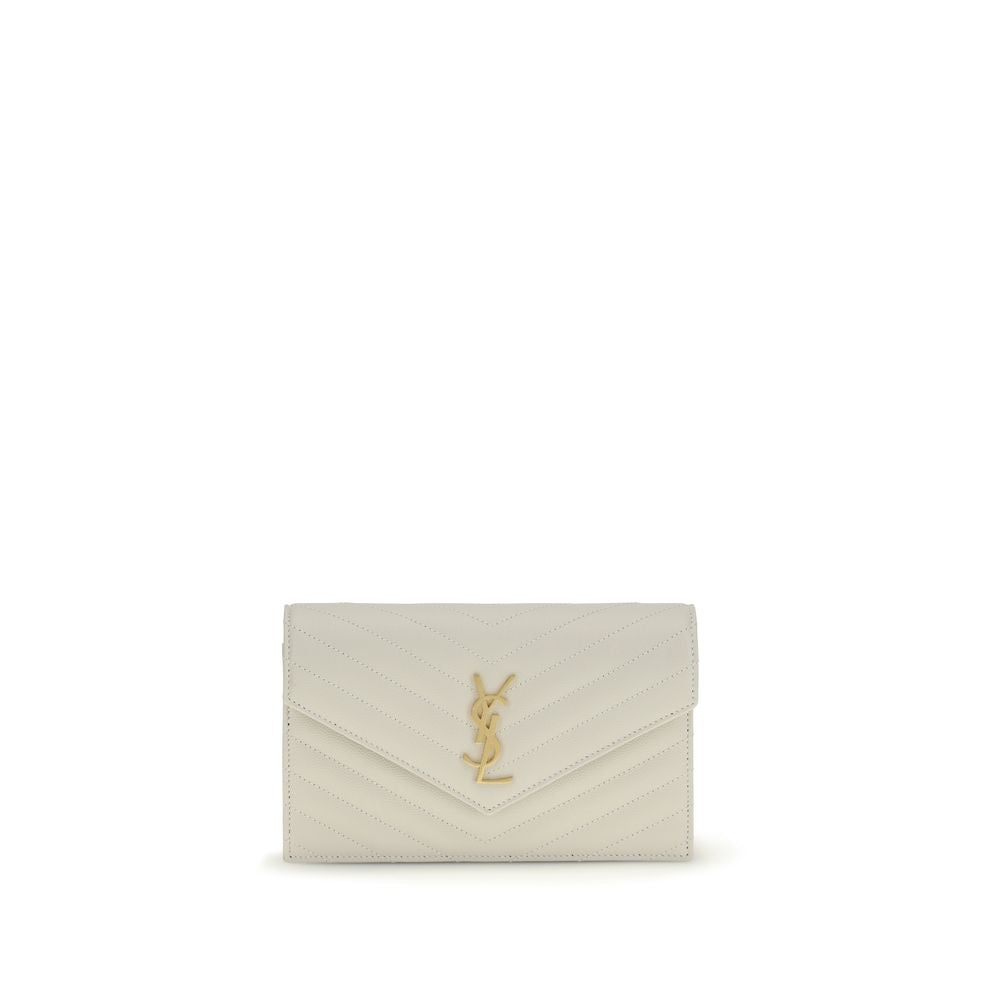 Saint Laurent Cassandre Mini Shoulder Bag in Beige Calfskin