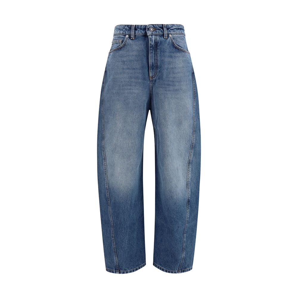 Givenchy Cocoon Blue Cotton Oversized Jeans Couture Seams AW26
