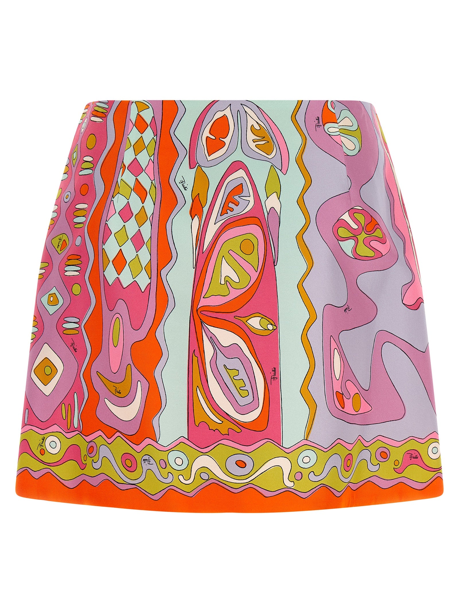 Emilio Pucci Silk Twill Wrap Skirt — Multicolor Abstract Print | Women