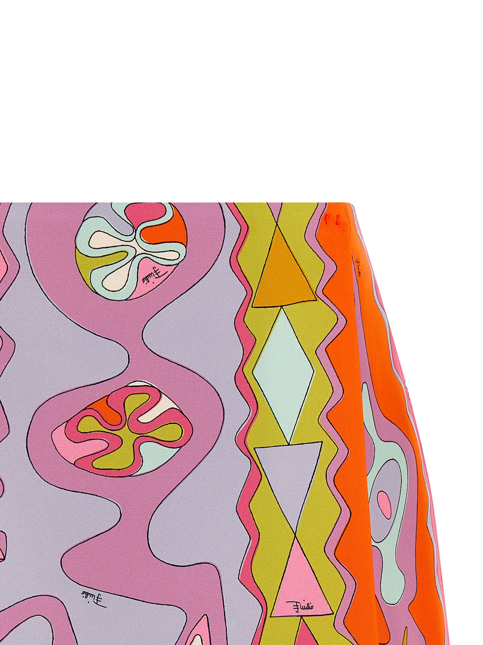 Emilio Pucci Silk Twill Wrap Skirt — Multicolor Abstract Print | Women