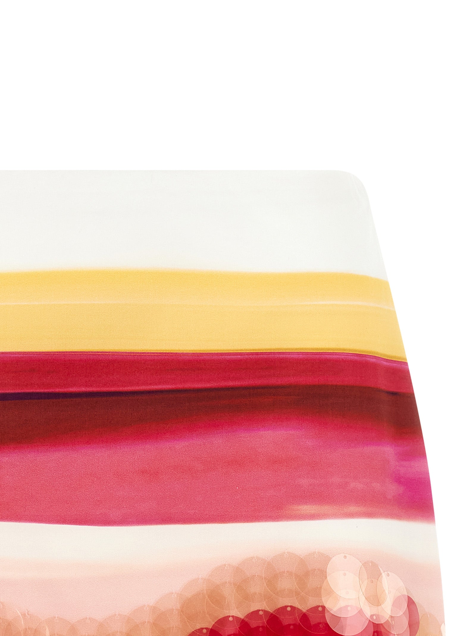 Fendi 'Venetian Stripes' Raspberry & Yellow Cotton Poplin Long Skirt with Sequin Hem