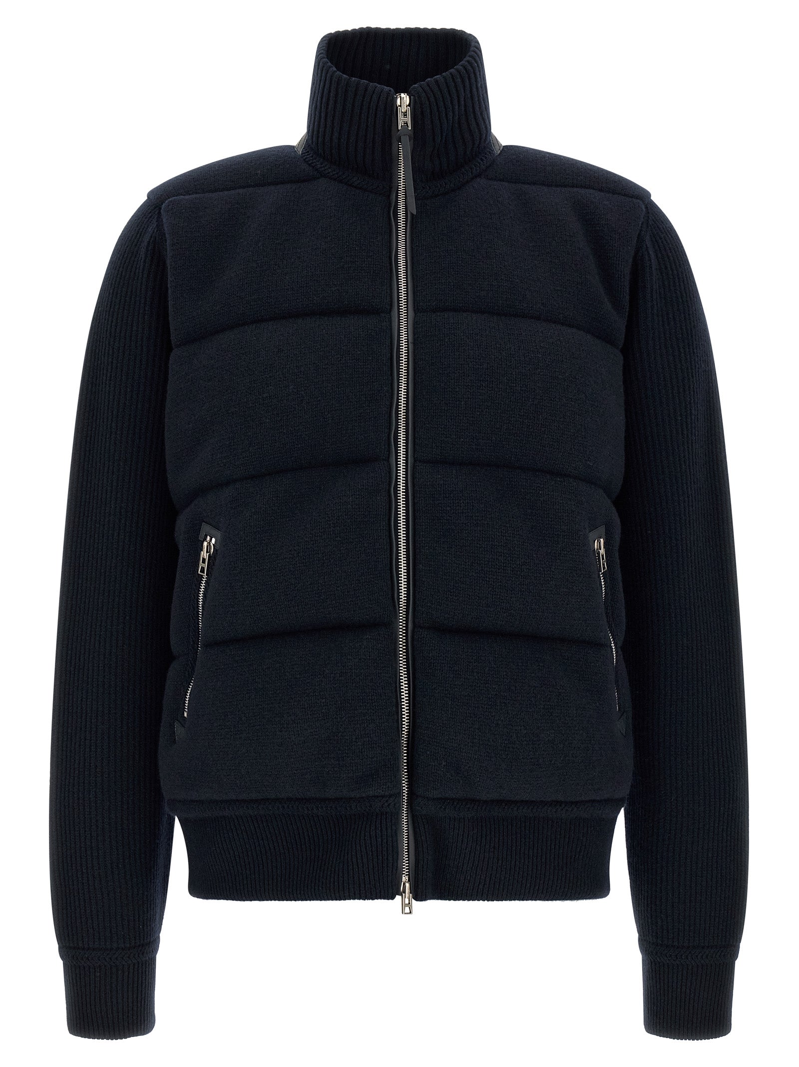 Tom Ford Blue Virgin Wool Full-Length Jacket