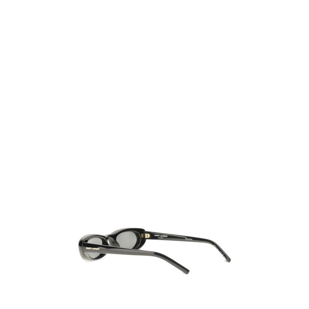 Saint Laurent Oval Tortoiseshell Acetate Sunglasses in Black | AW26