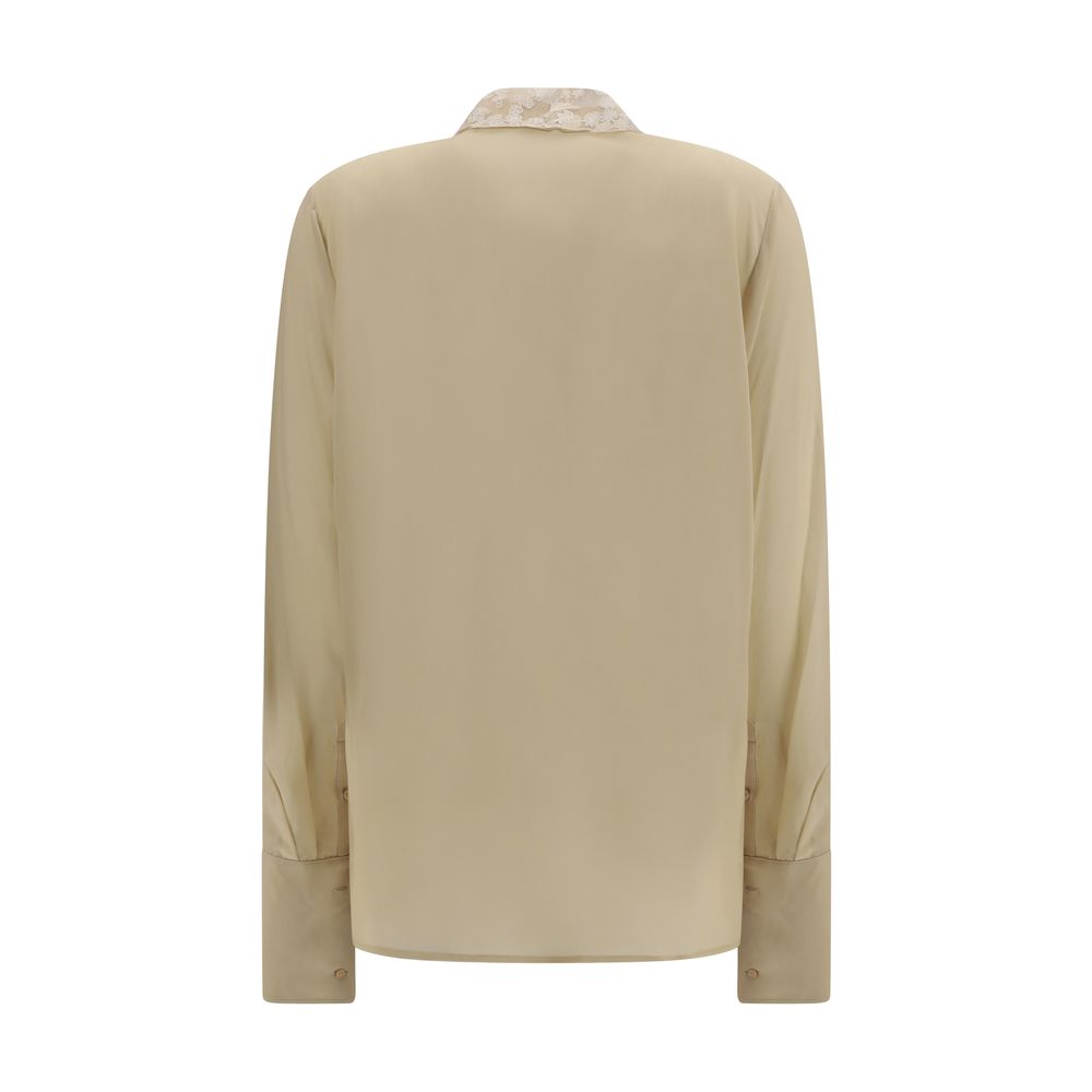Fendi Beige Silk Dress Shirt