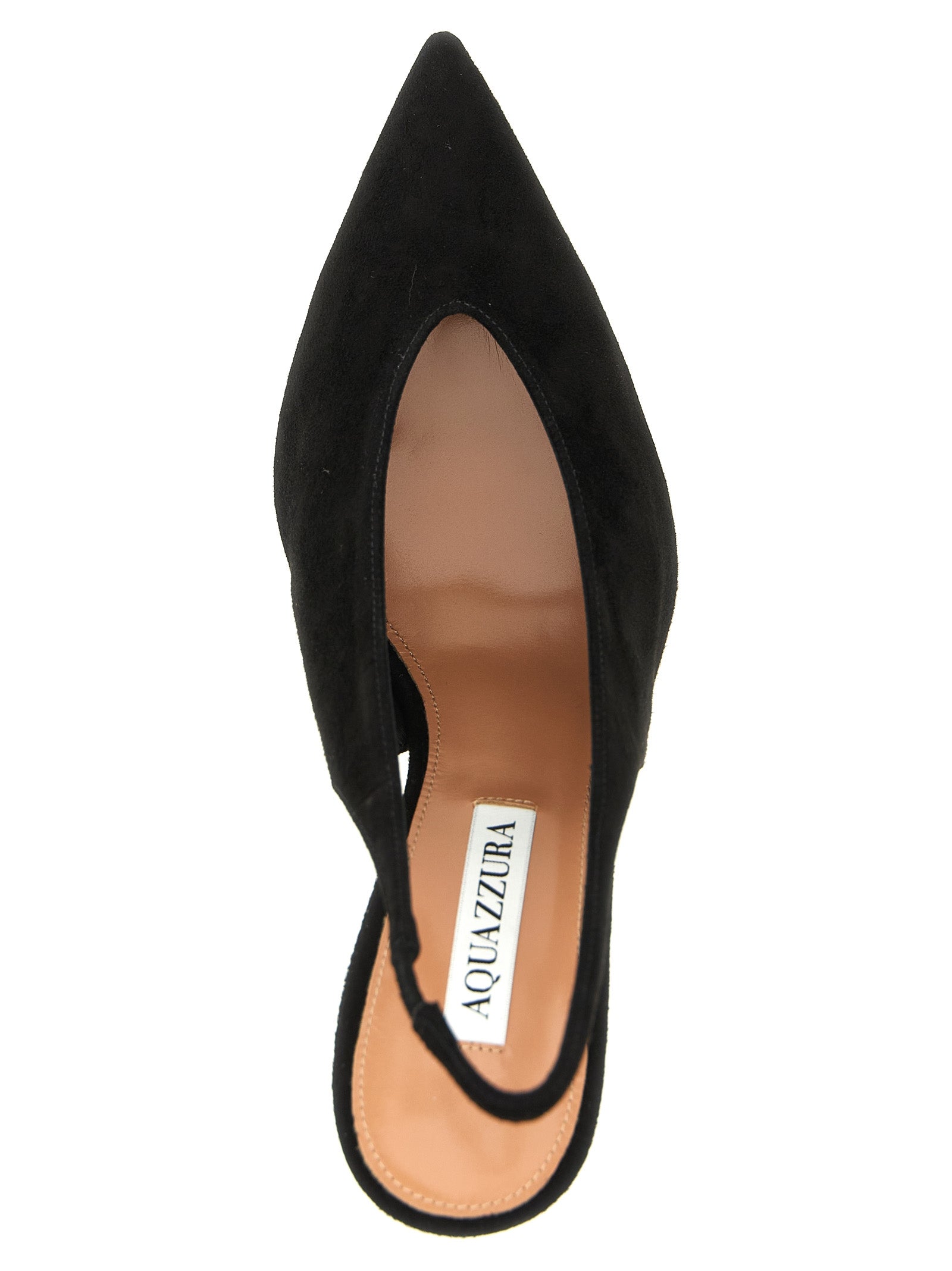 Aquazzura Voltaire Slingback Pumps — Black Suede Goatskin Stiletto | Women