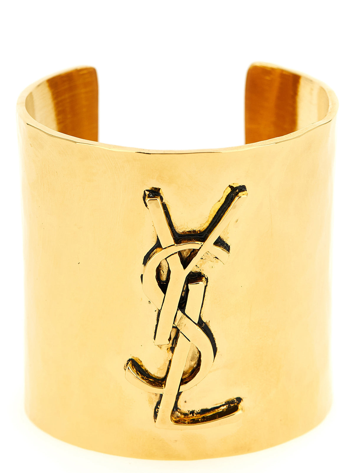 Saint Laurent Cassandre Brass Cuff Bracelet in Gold | Made in Italy