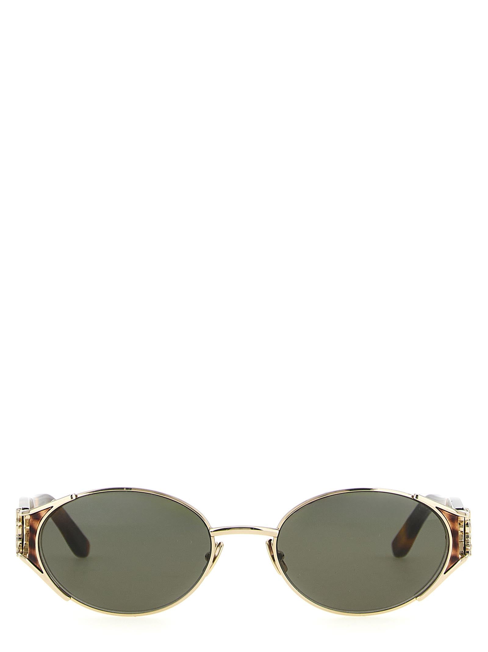 Saint Laurent SL M919 Havana Acetate Oval Sunglasses Cassandre Gold Hinge