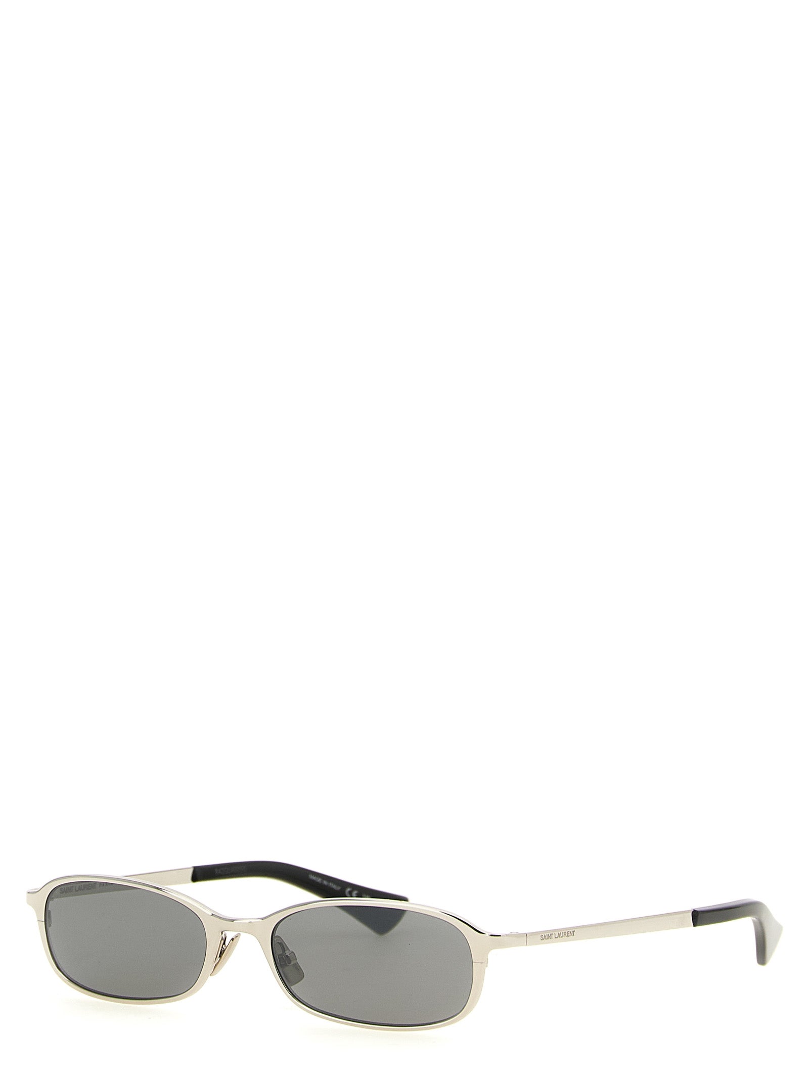 Saint Laurent SL 934 Mia Gray Acetate Oval Sunglasses Engraved Logo Women