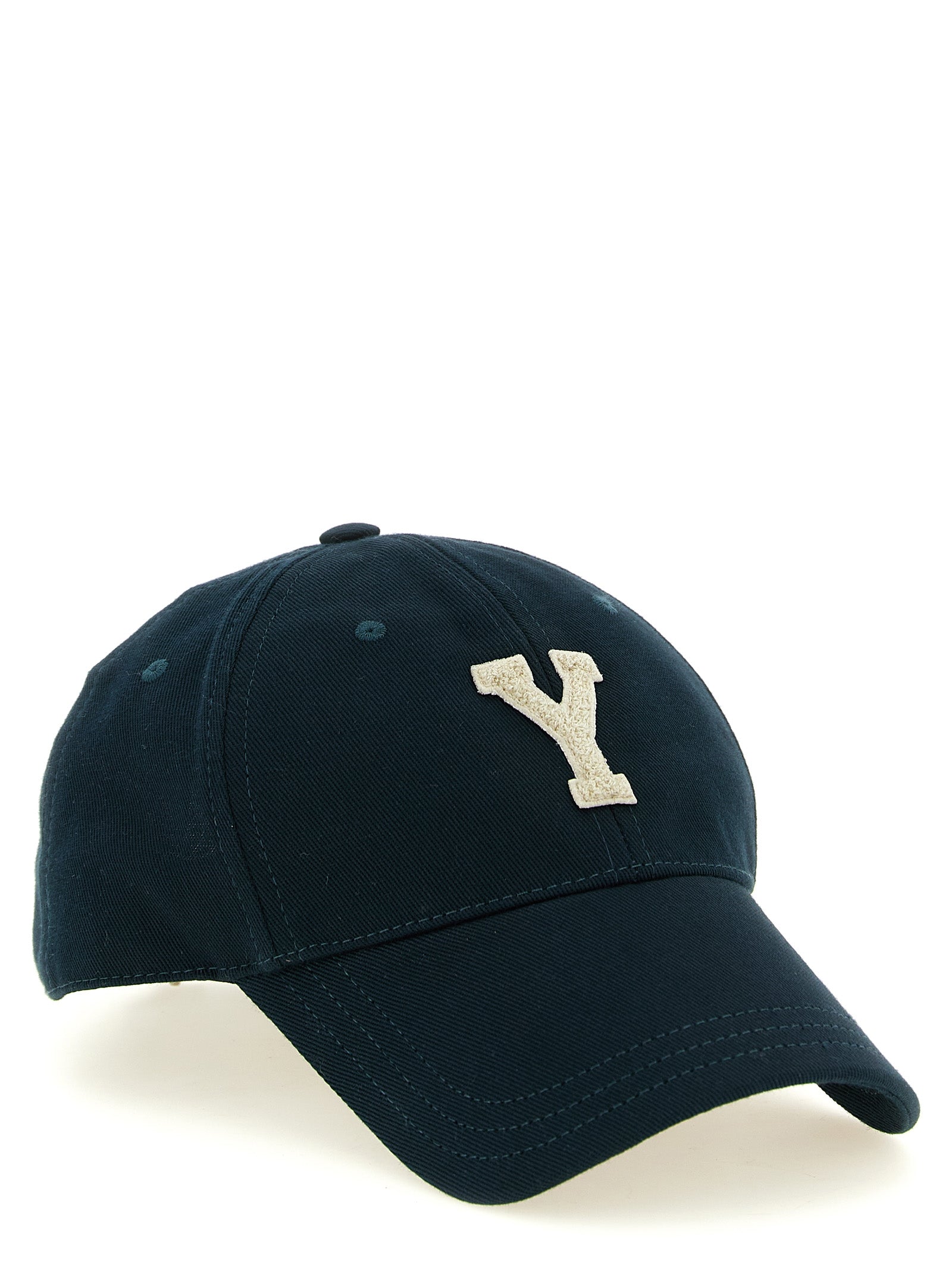 Saint Laurent Letterman Green Cotton Gabardine Baseball Cap Y Patch