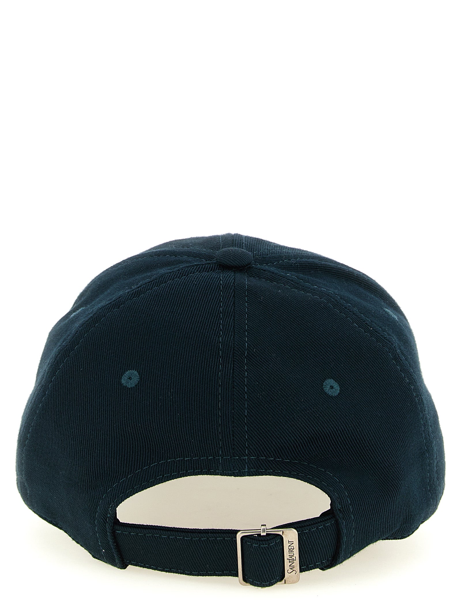 Saint Laurent Letterman Green Cotton Gabardine Baseball Cap Y Patch