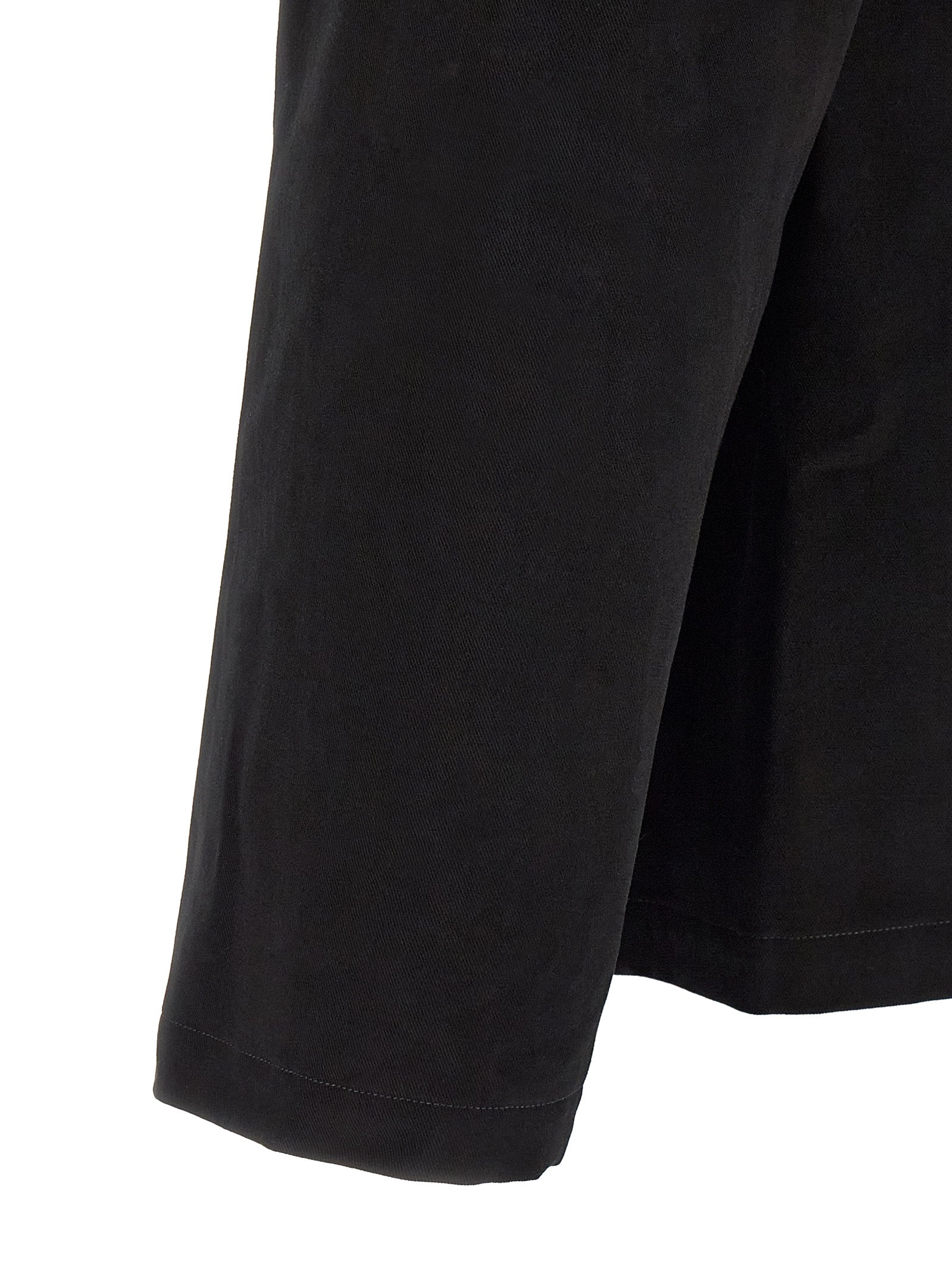 Saint Laurent Black Cotton Overshirt Leather Logo Tab Men