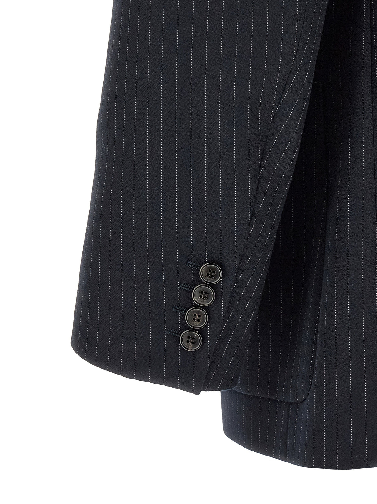 Saint Laurent Blue Wool Pinstripe Blazer