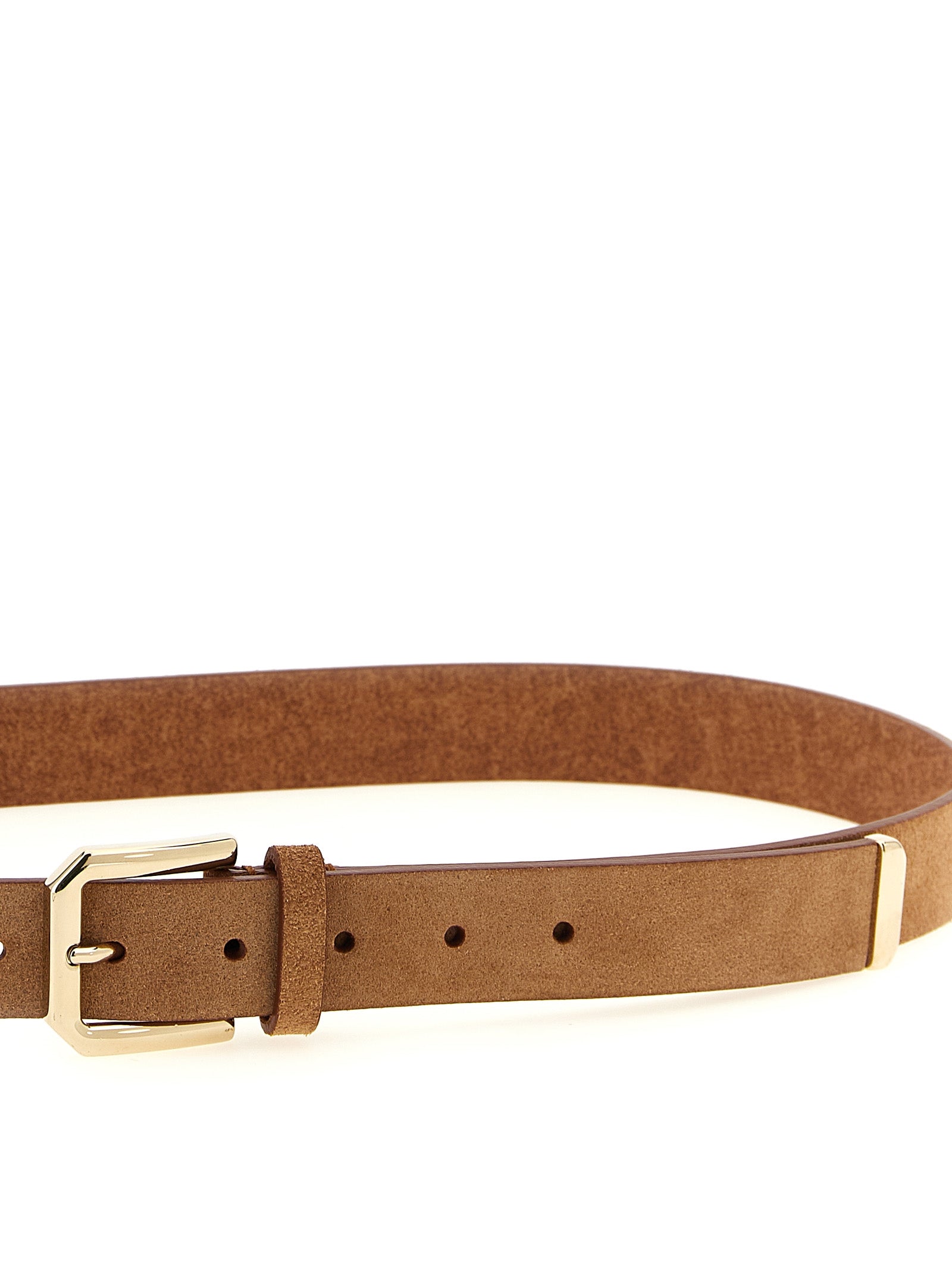 Brunello Cucinelli Brown Bull Leather Belt – Gold Buckle