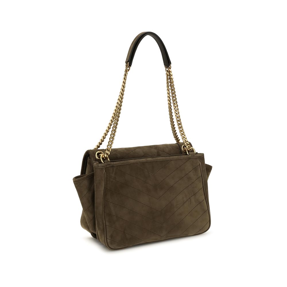 Saint Laurent Bicolor Suede Niki Tripouch Shoulder Bag AW26