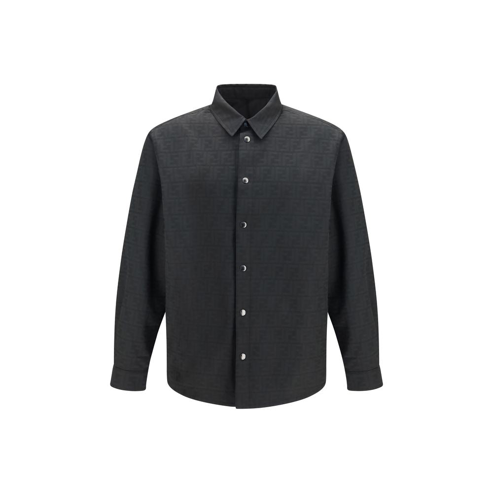 Fendi Black Polyester FF Zucca Jacquard Shirt AW26
