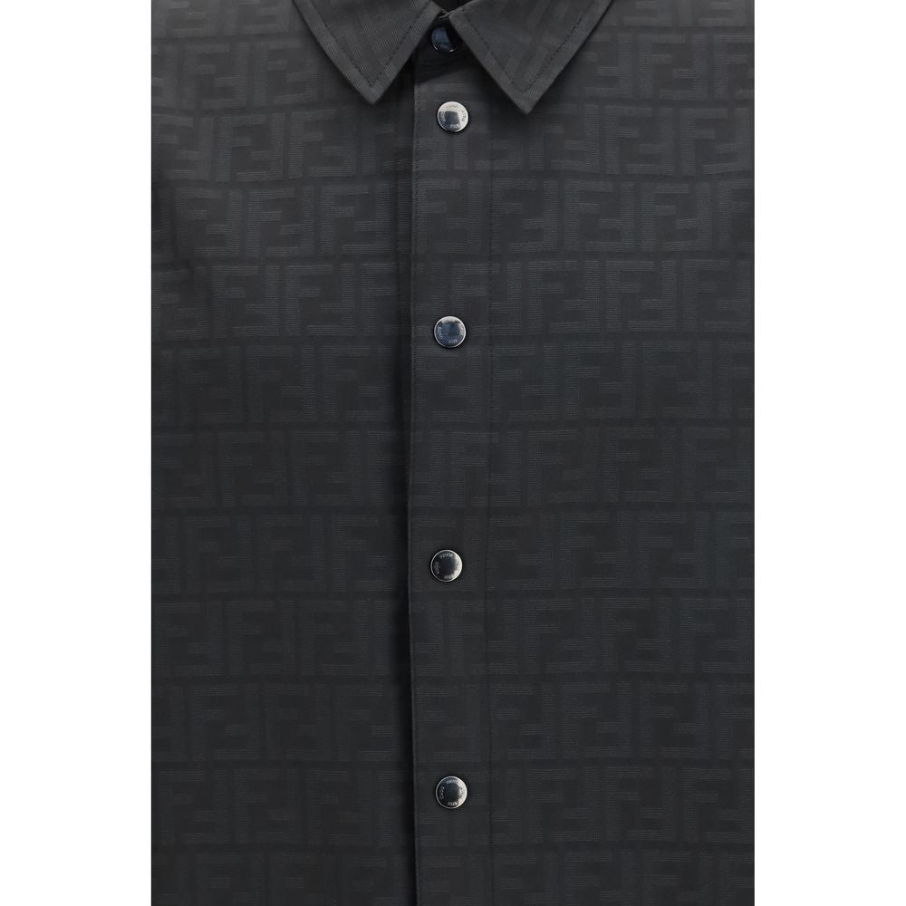 Fendi Black Polyester FF Zucca Jacquard Shirt AW26