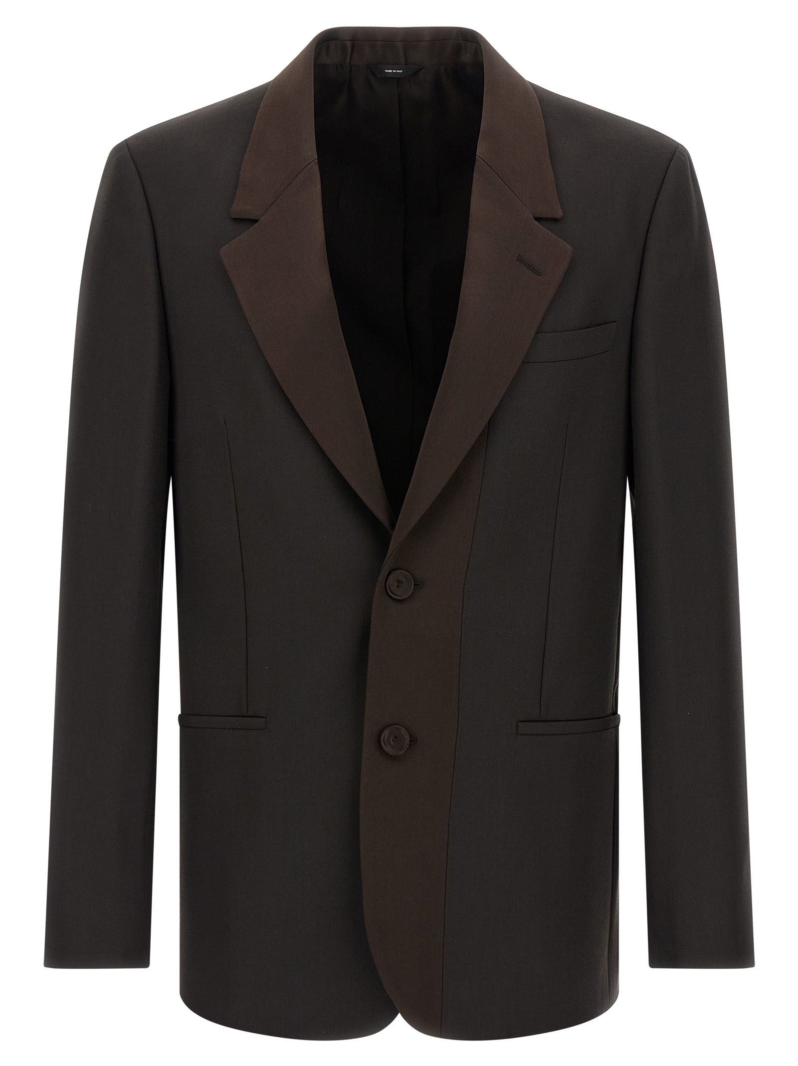 Fendi Brown Wool Crêpe Blazer – Silk Lapels