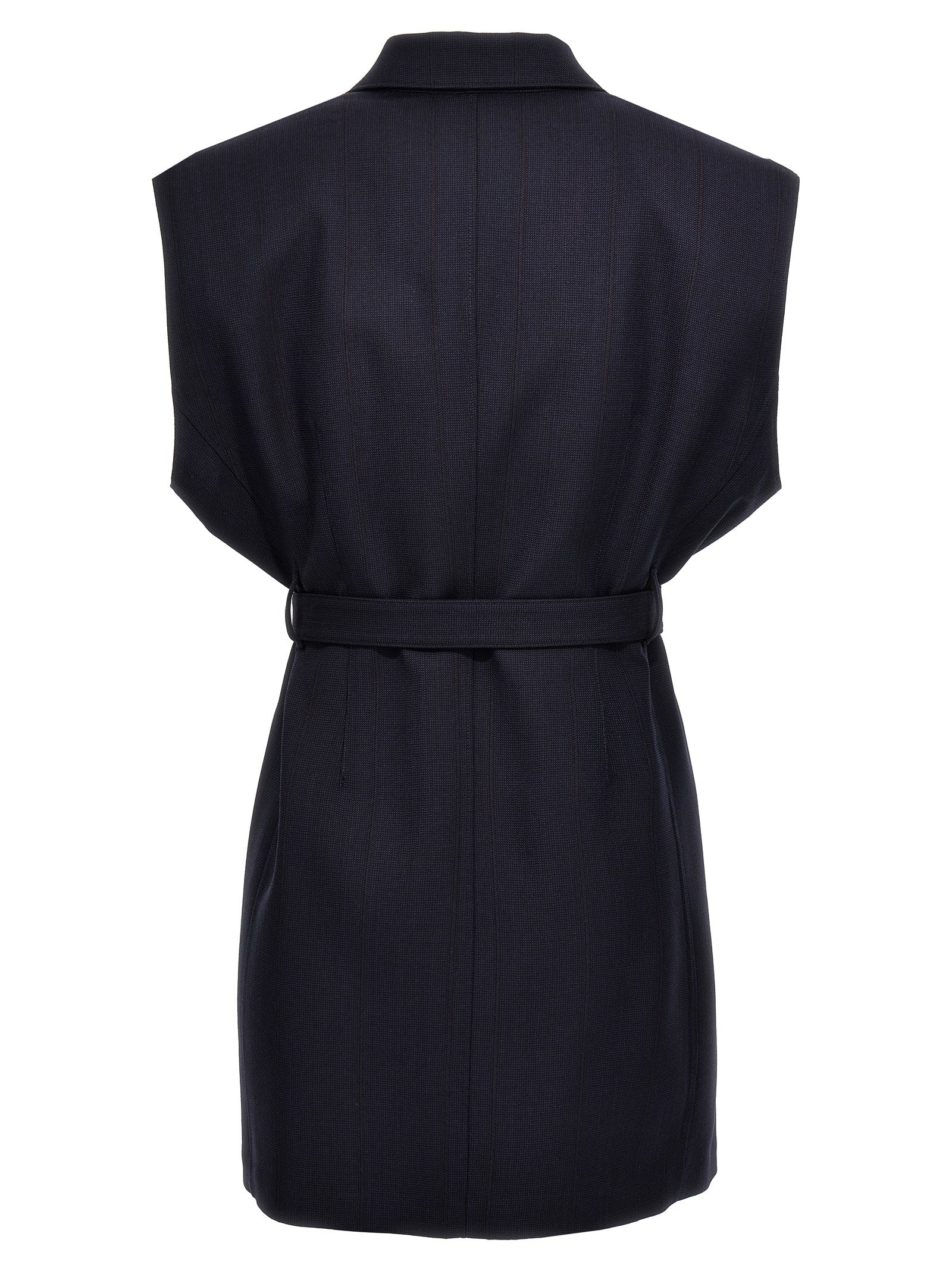 Prada Virgin Wool Sleeveless Vest Jacket in Blue | Made in Italy