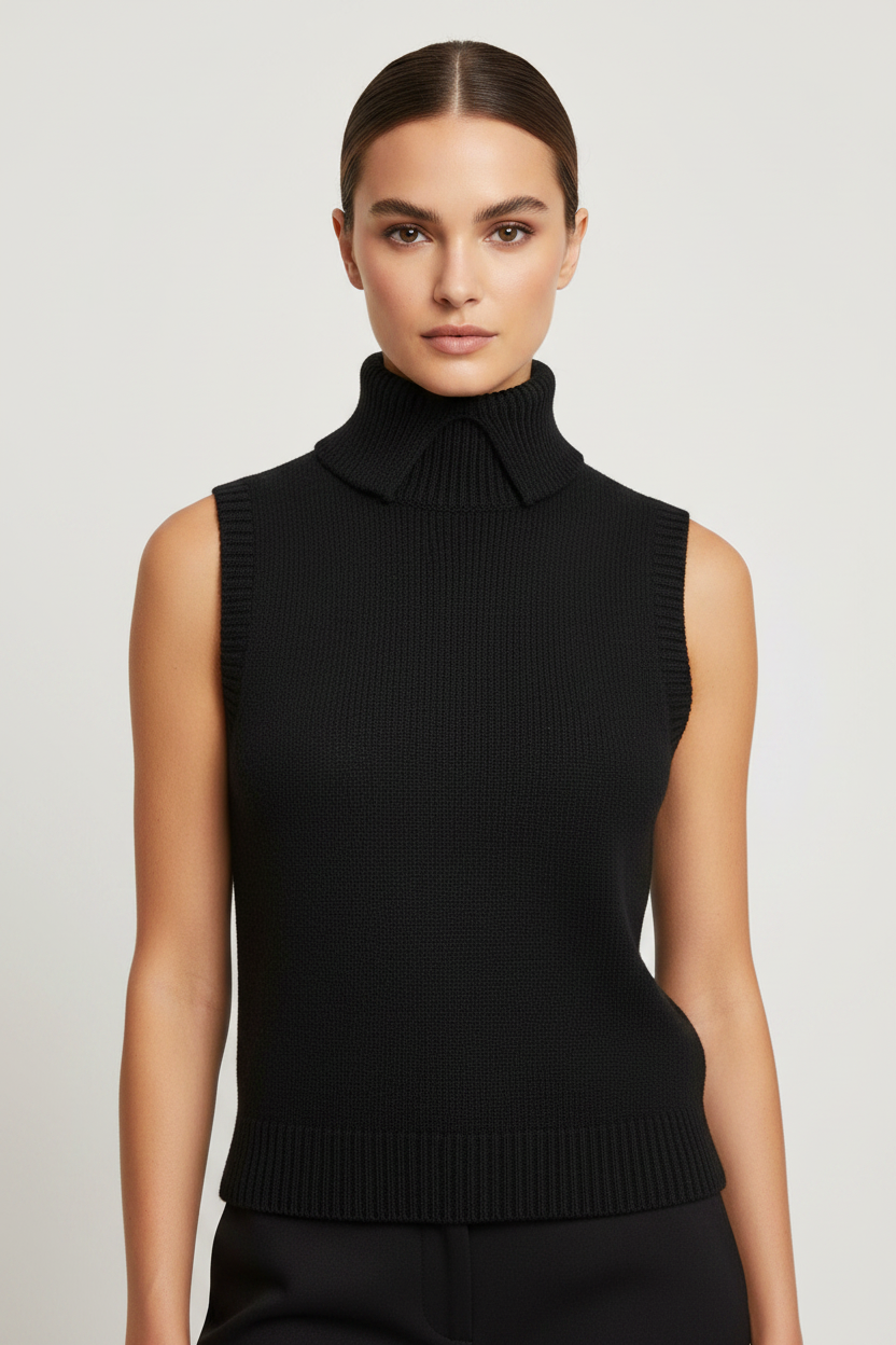 Prada Cashmere Sleeveless Vest Jacket in Black | Made in Italy