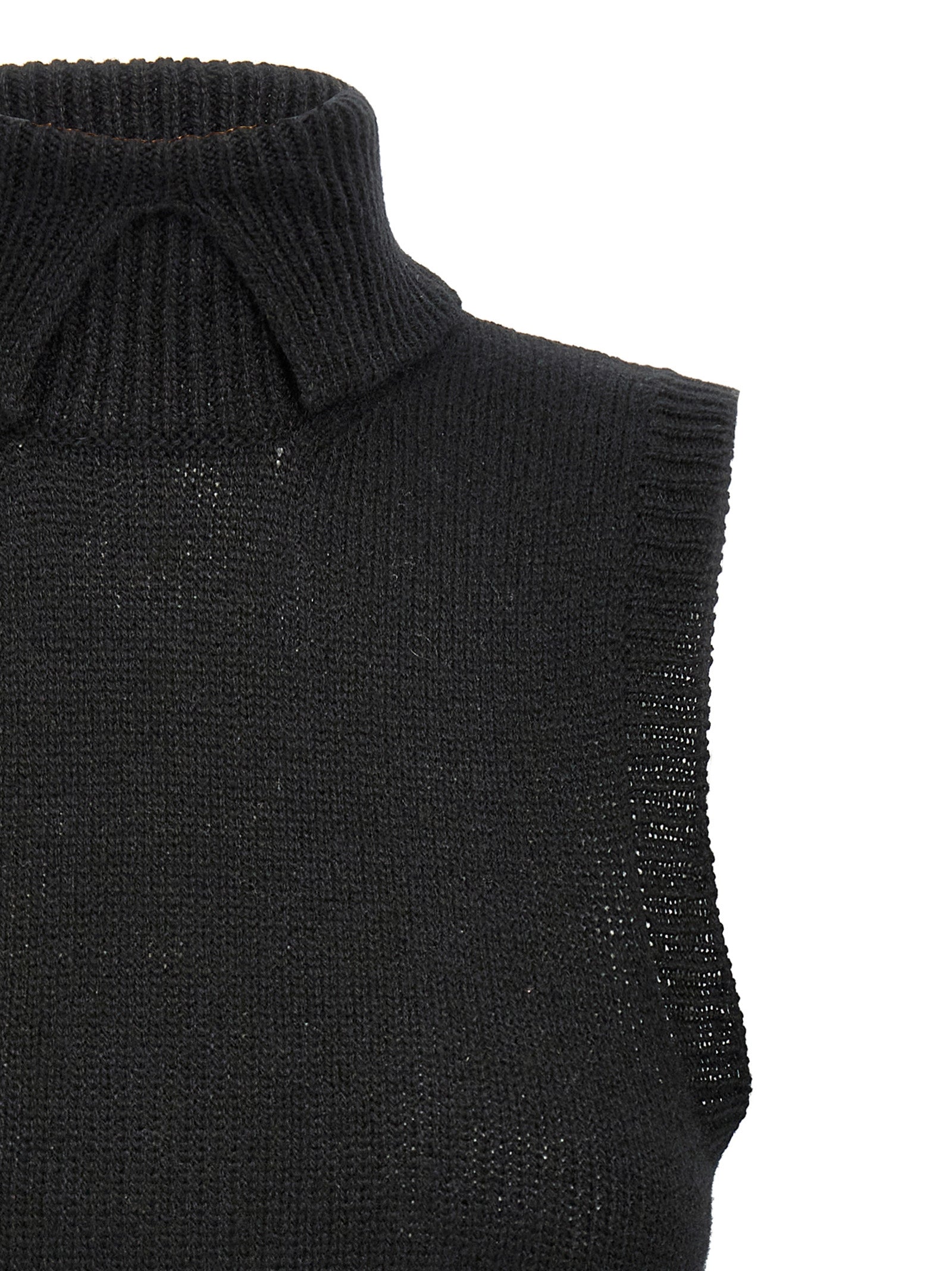 Prada Cashmere Sleeveless Vest Jacket in Black | Made in Italy